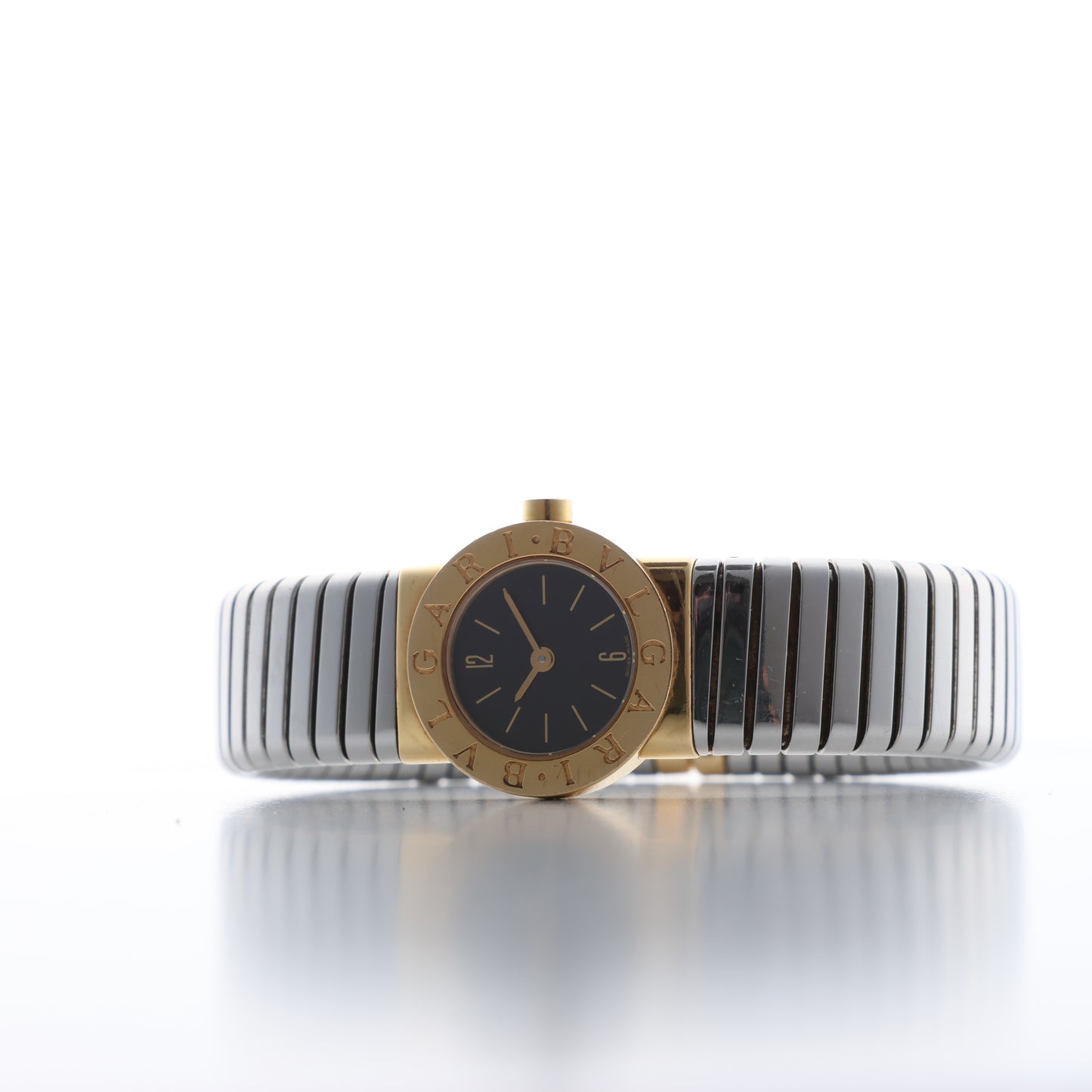Bulgari Bulgari Bulgari Tubogas BB192T P.73933 SS×YG QZ Black Dial Watch