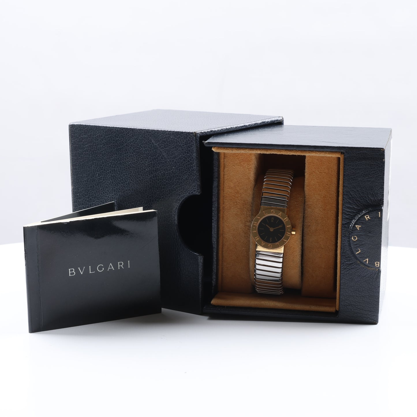Bulgari Bulgari Bulgari Tubogas BB192T P.73933 SS×YG QZ Black Dial Watch