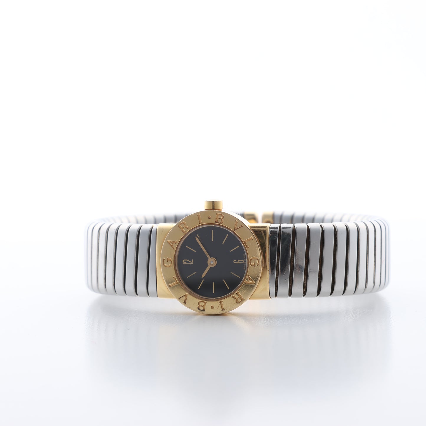 Bulgari Bulgari Bulgari Tubogas BB192T P.73933 SS×YG QZ Black Dial Watch