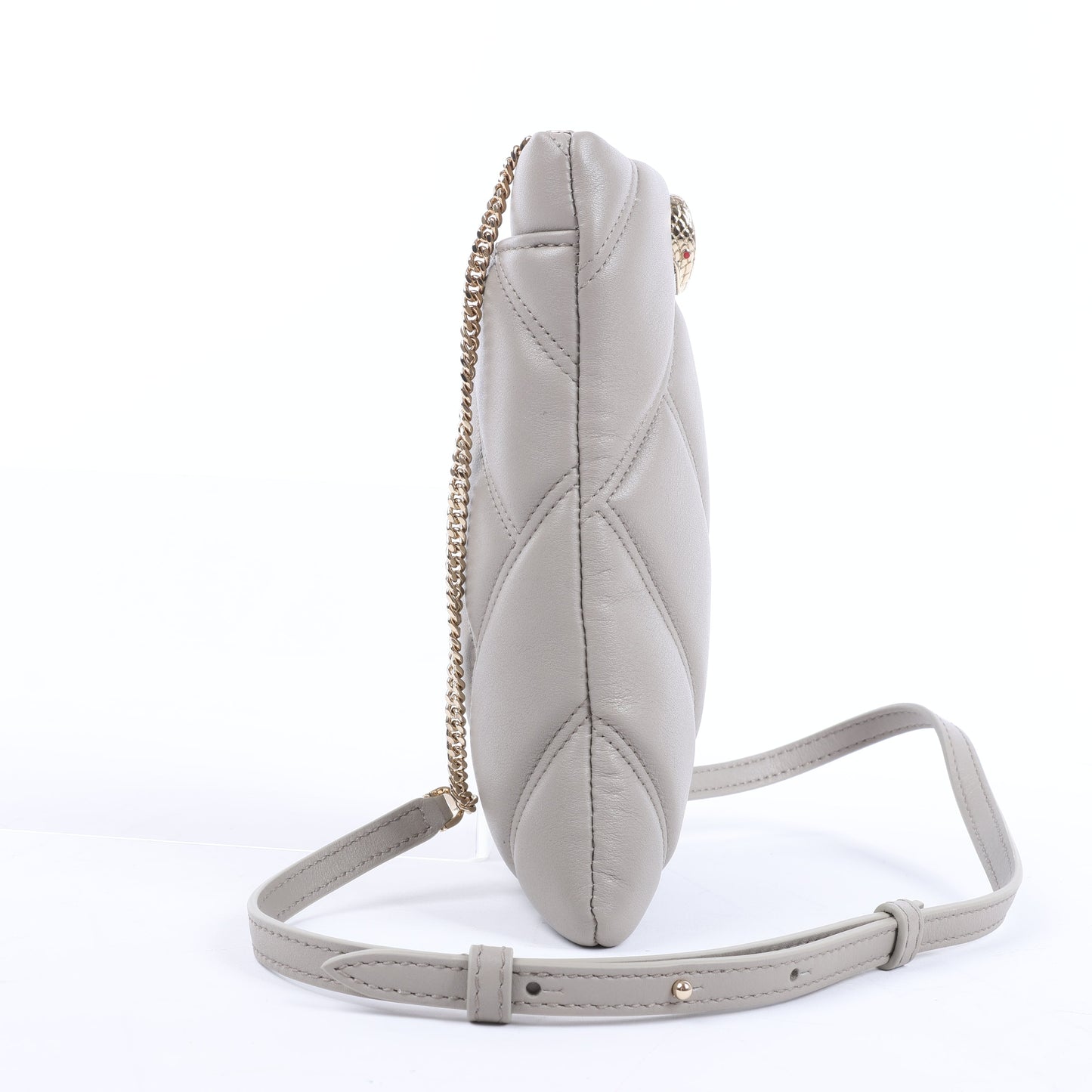 Sac bandoulière BVLGARI Serpenti Cabochon en cuir gris