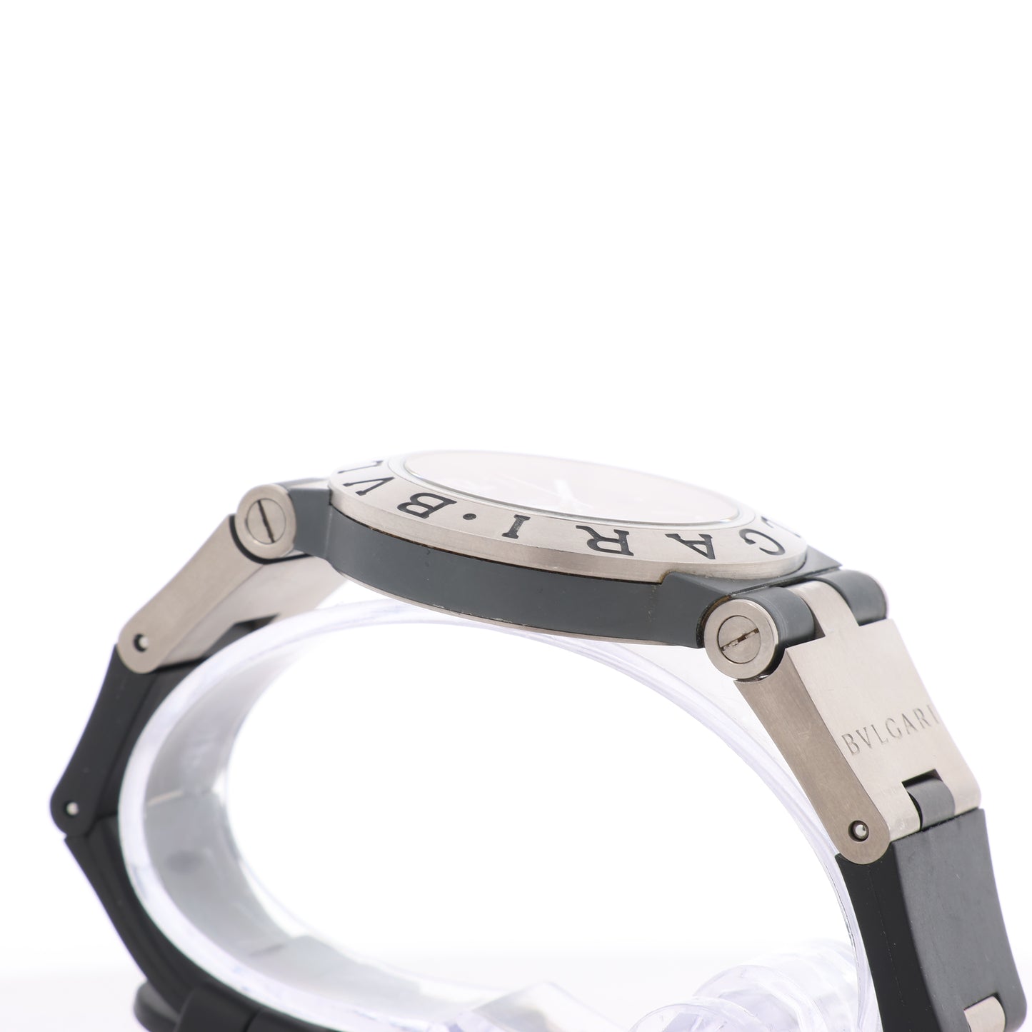 BVLGARI Diagono TI38TA L8213 Ti & Gummi AT Uhr mit braunem Zifferblatt