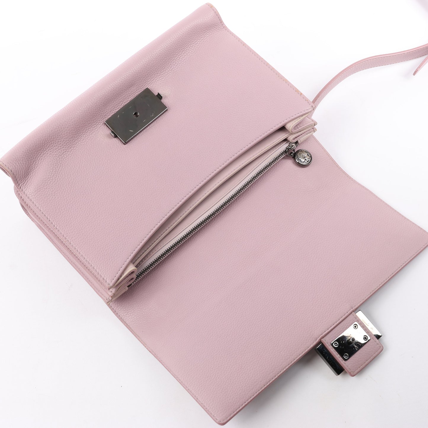 BVLGARI „Monete“ 2-Wege-Schultertasche aus rosa Leder