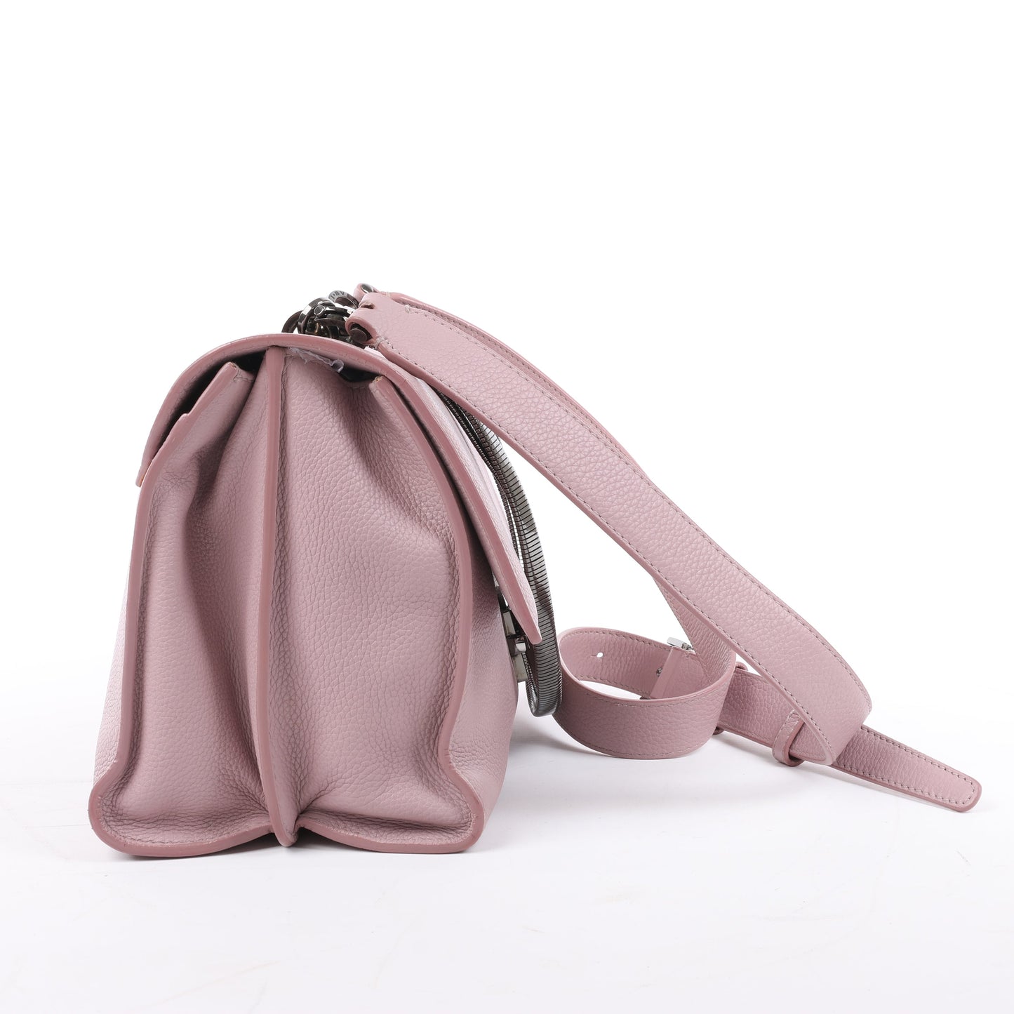 BVLGARI „Monete“ 2-Wege-Schultertasche aus rosa Leder