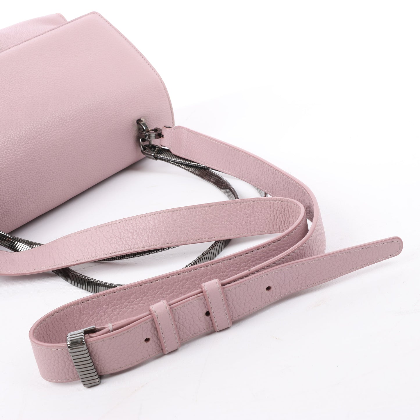 BVLGARI „Monete“ 2-Wege-Schultertasche aus rosa Leder
