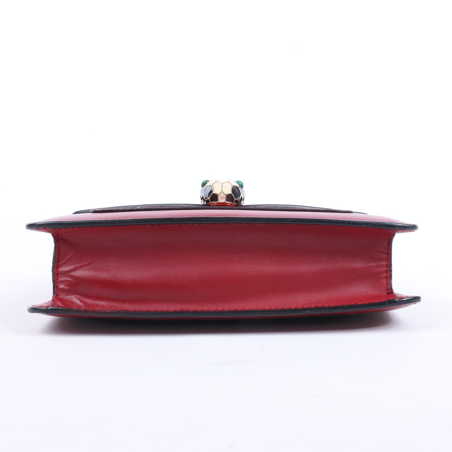 BVLGARI Serpenti Forever Schultertasche aus rotem Leder mit Kettenriemen