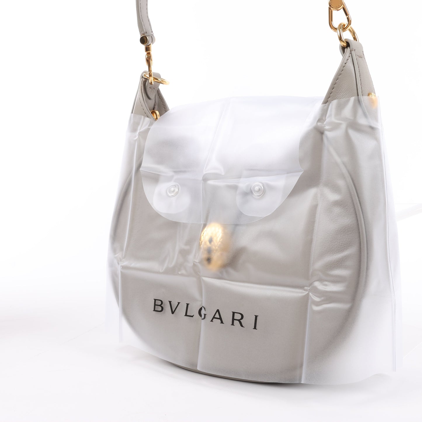 BVLGARI Serpenti-Schultertasche aus grauem Leder