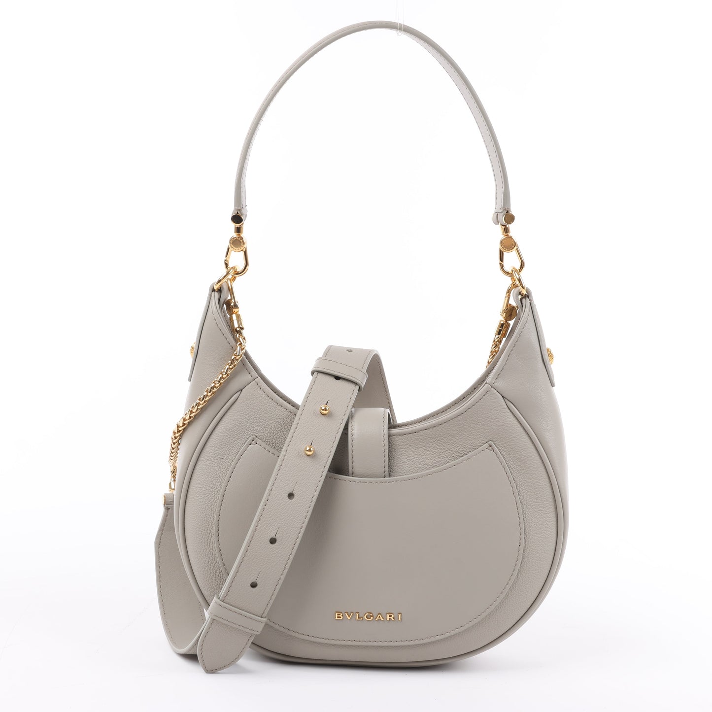 BVLGARI Serpenti-Schultertasche aus grauem Leder