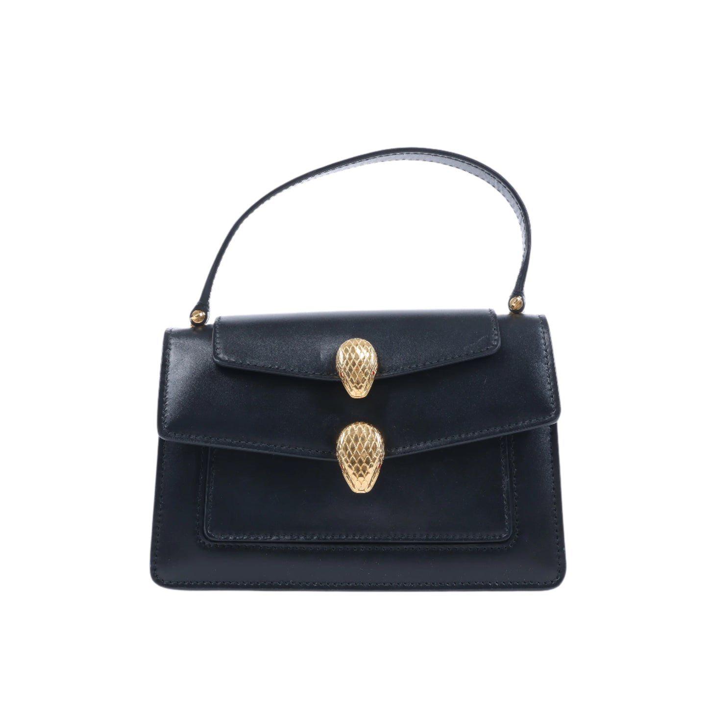 Bvlgari × Alexander Wang Serpenti Lederhandtasche in Schwarz