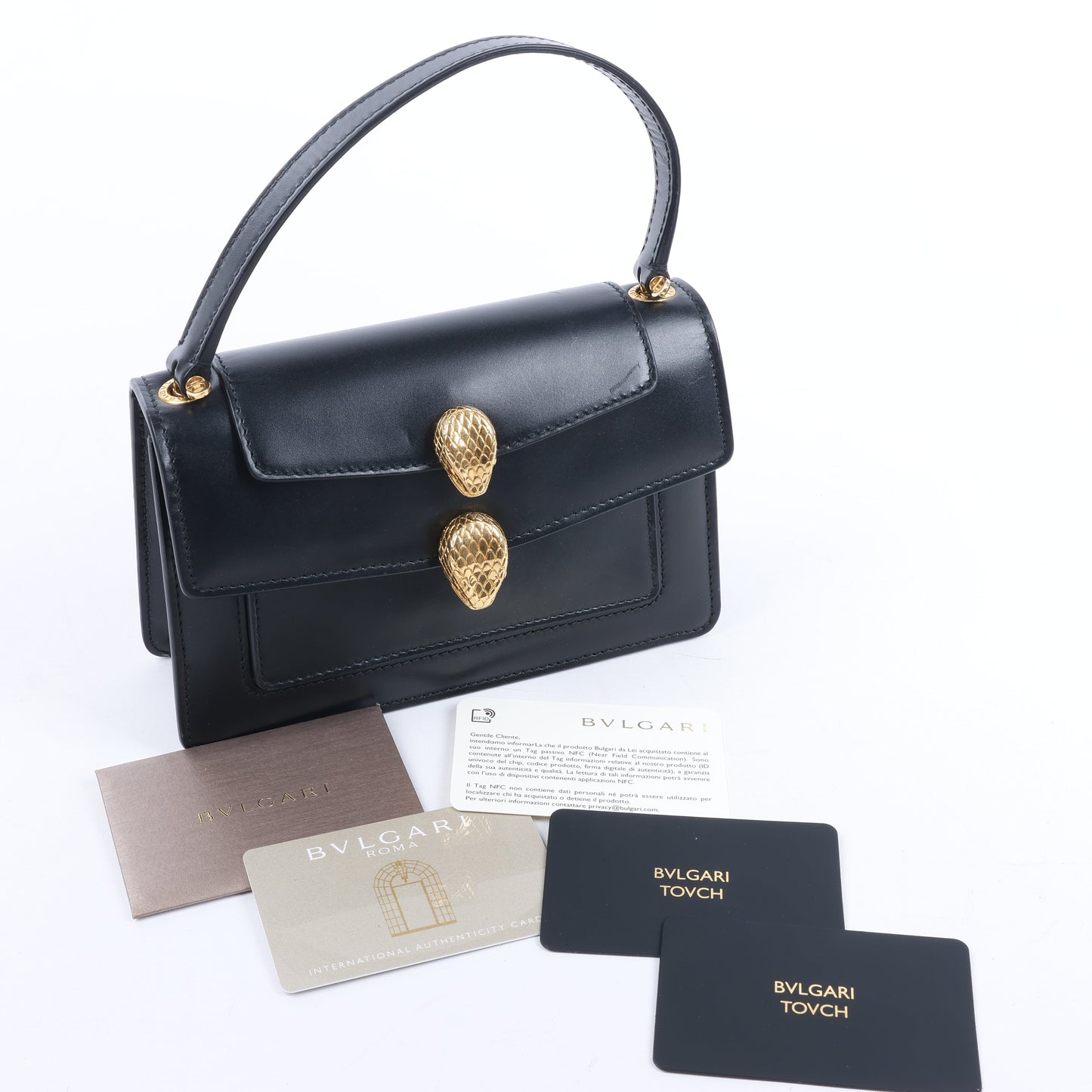 Sac à main en cuir Serpenti Bvlgari × Alexander Wang, noir