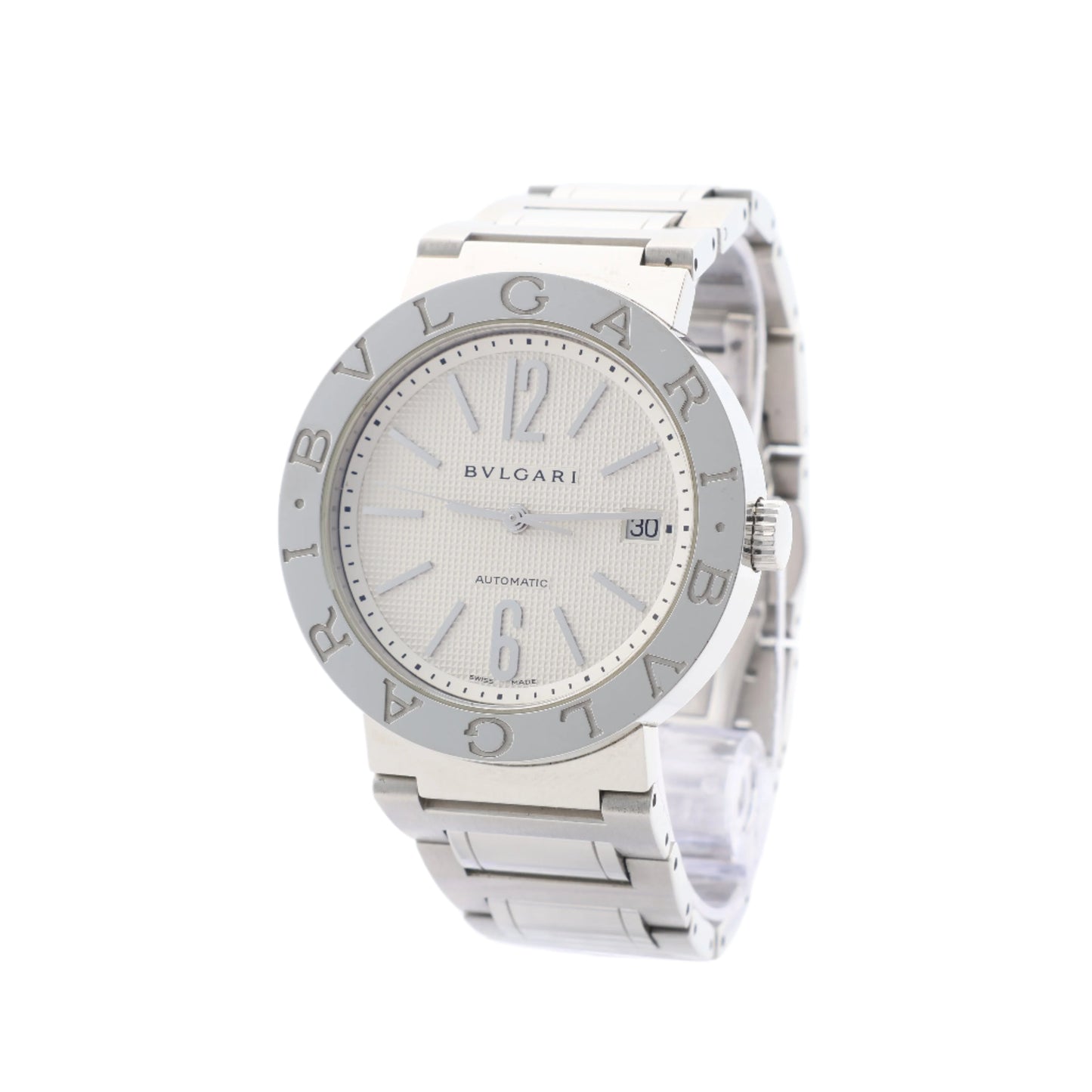Bvlgari Bvlgari Bvlgari BB38WSSD AUTO L8718 SS AT Uhr mit silbernem Zifferblatt