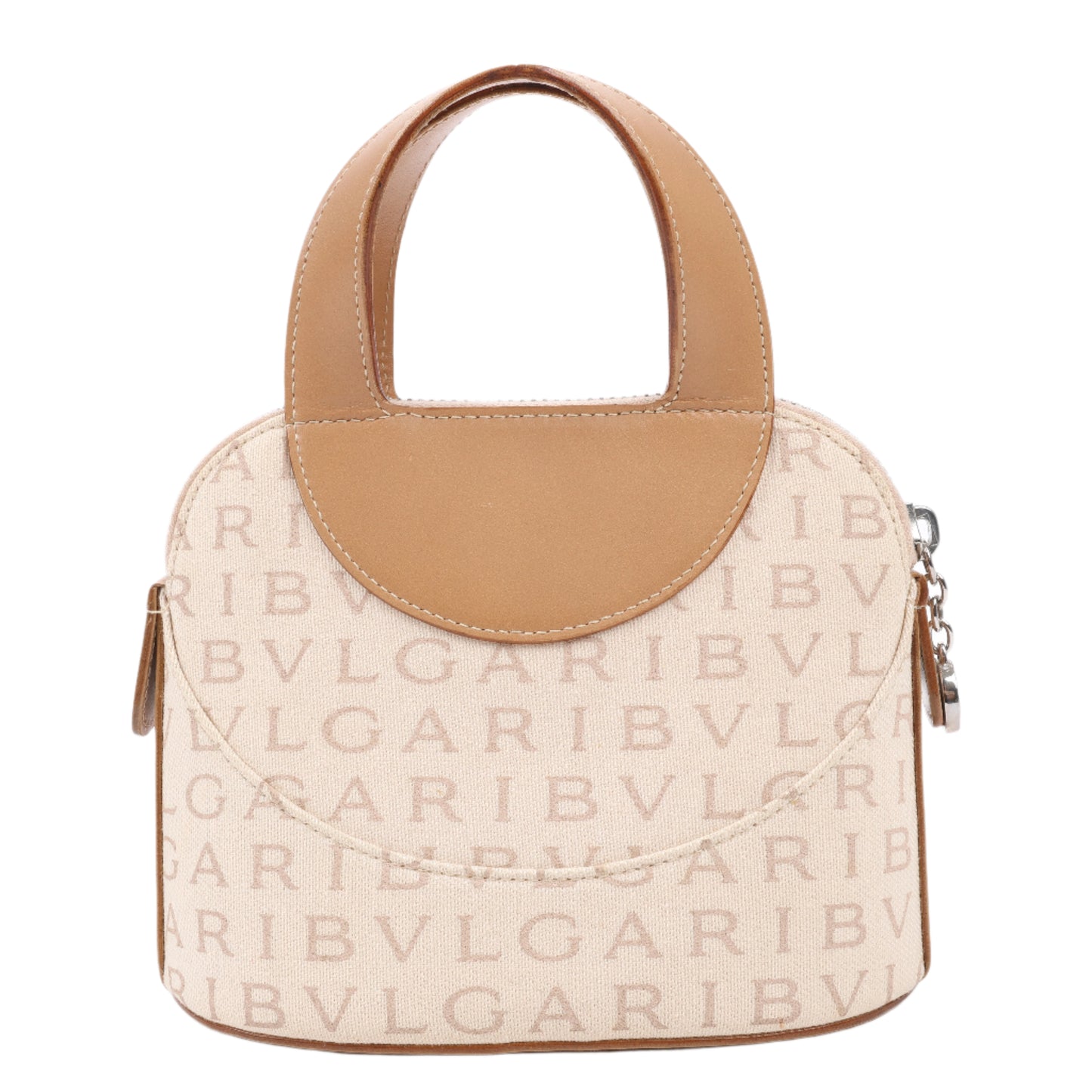 Bvlgari Bvlgari Canvas Handbag in Beige