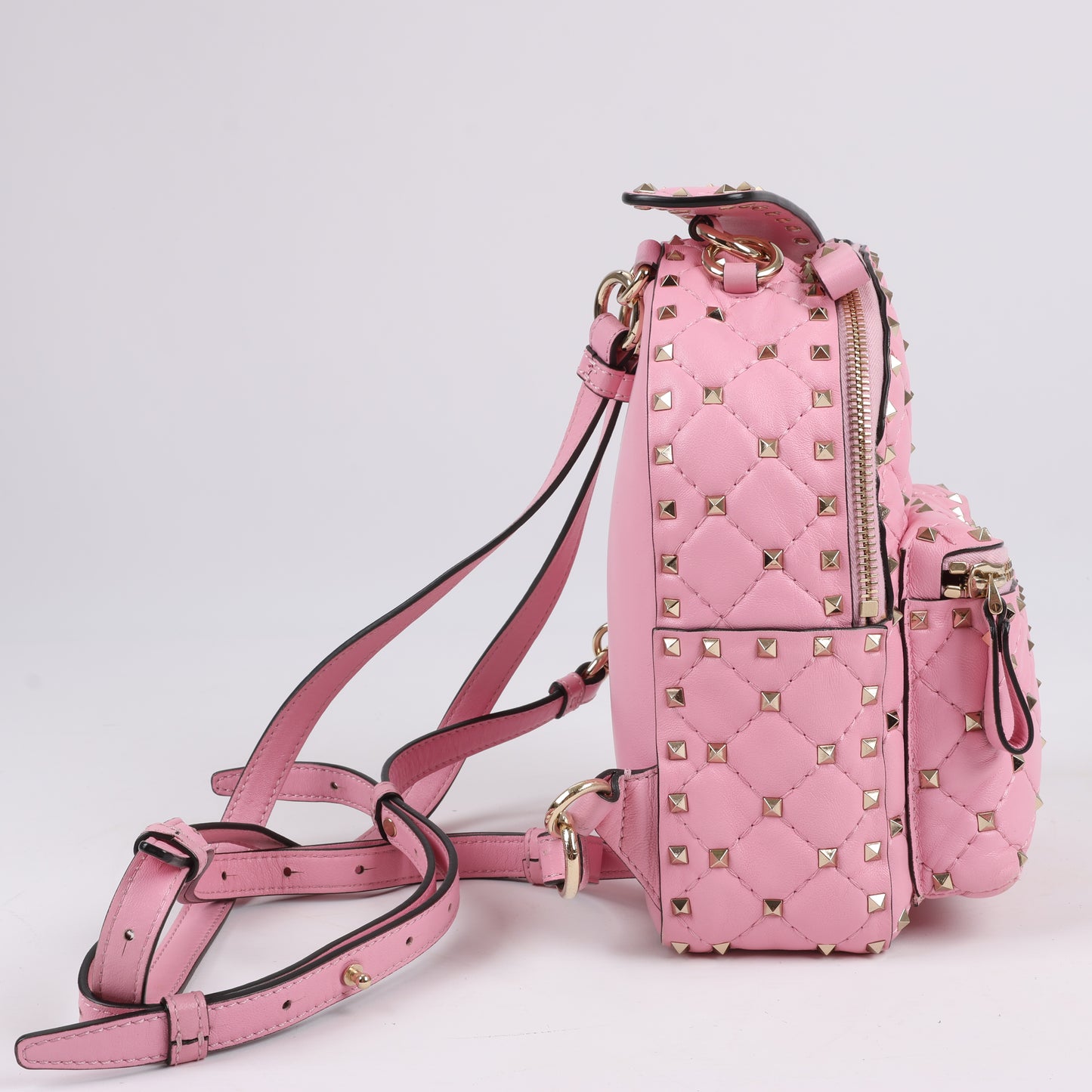 Valentino Garavani – Rockstud Spike – 2-Wege-Rucksack aus rosa Leder
