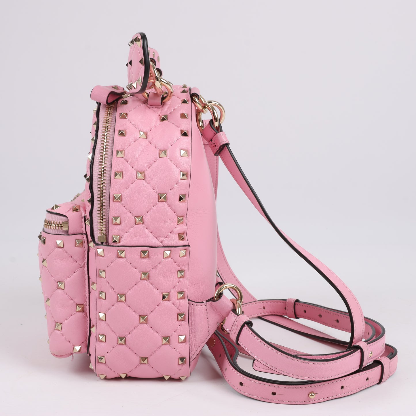 Valentino Garavani – Rockstud Spike – 2-Wege-Rucksack aus rosa Leder
