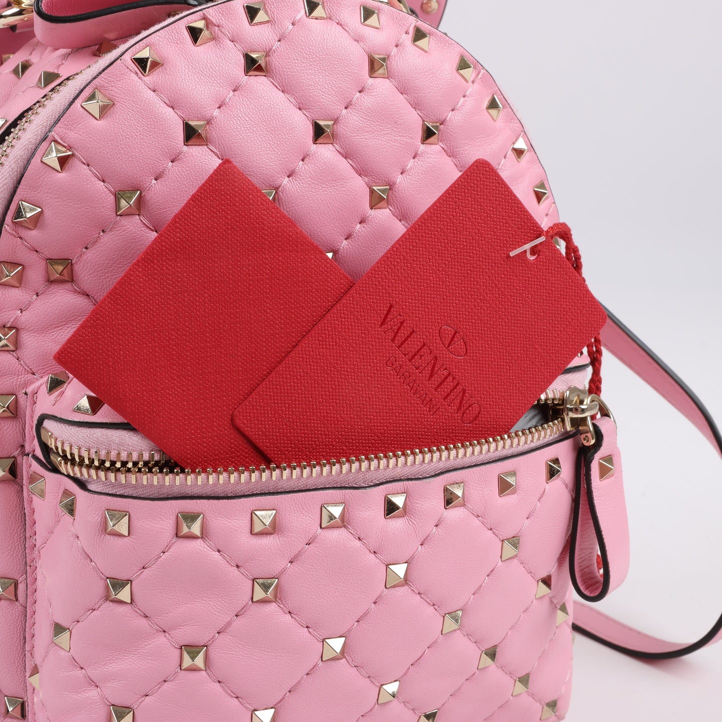 Valentino Garavani – Rockstud Spike – 2-Wege-Rucksack aus rosa Leder
