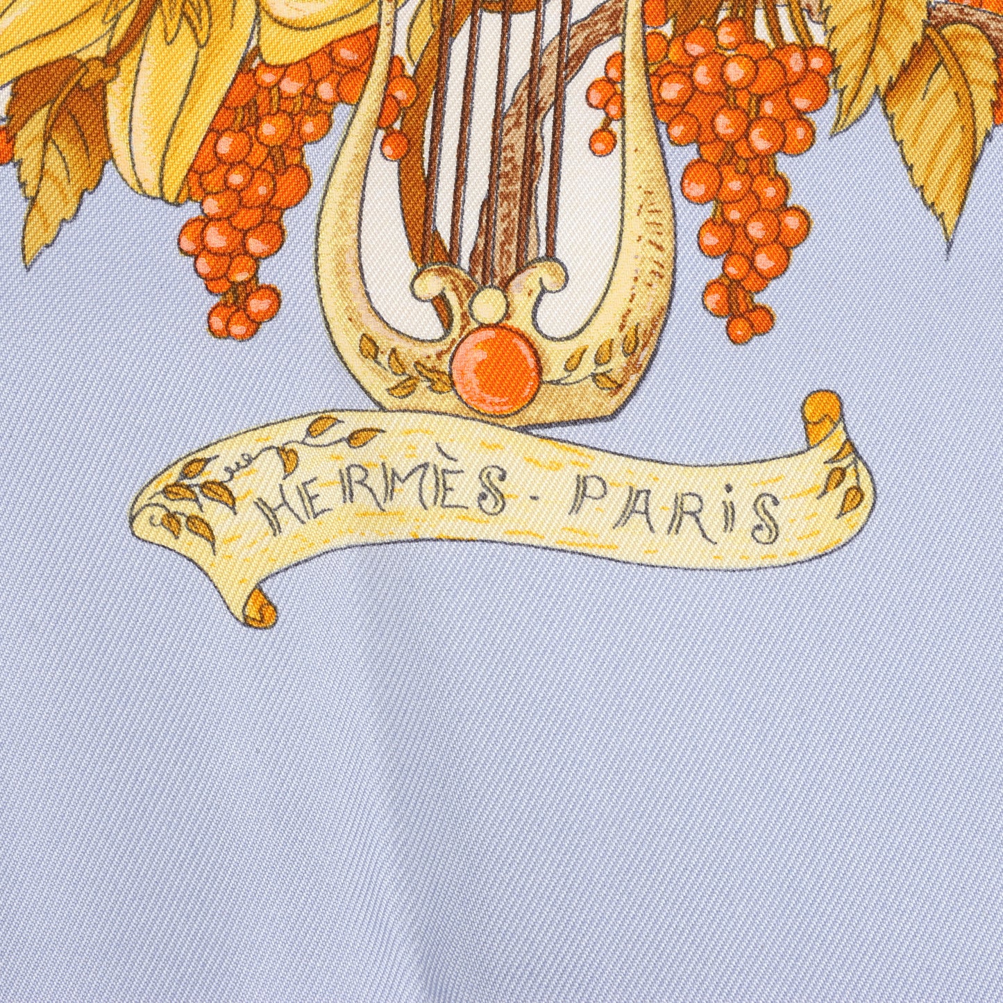Hermes Carré 90 "Au Pays de Cocagne" 100% Silk Scarf in Blue