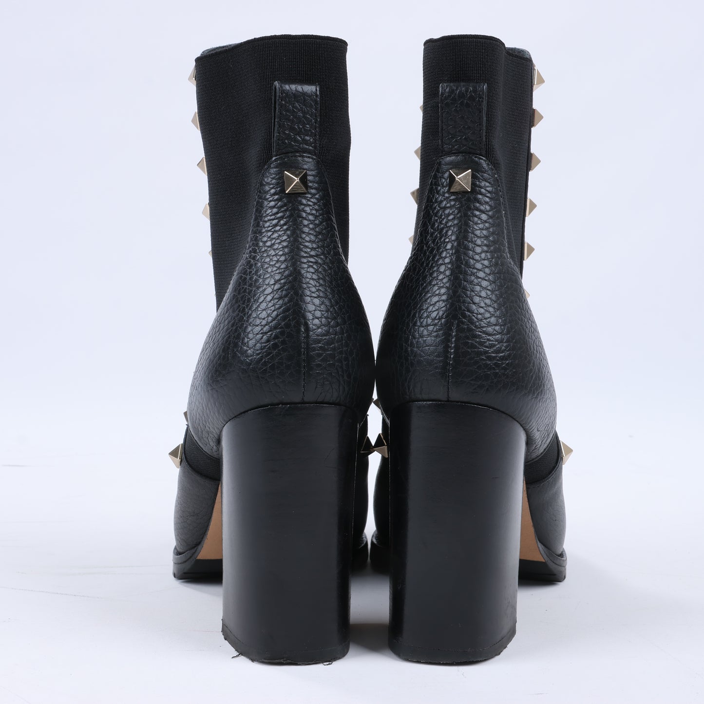 Valentino Garavani Rockstuds Side Gore-Stiefel aus schwarzem Leder, Größe 37,5 EU