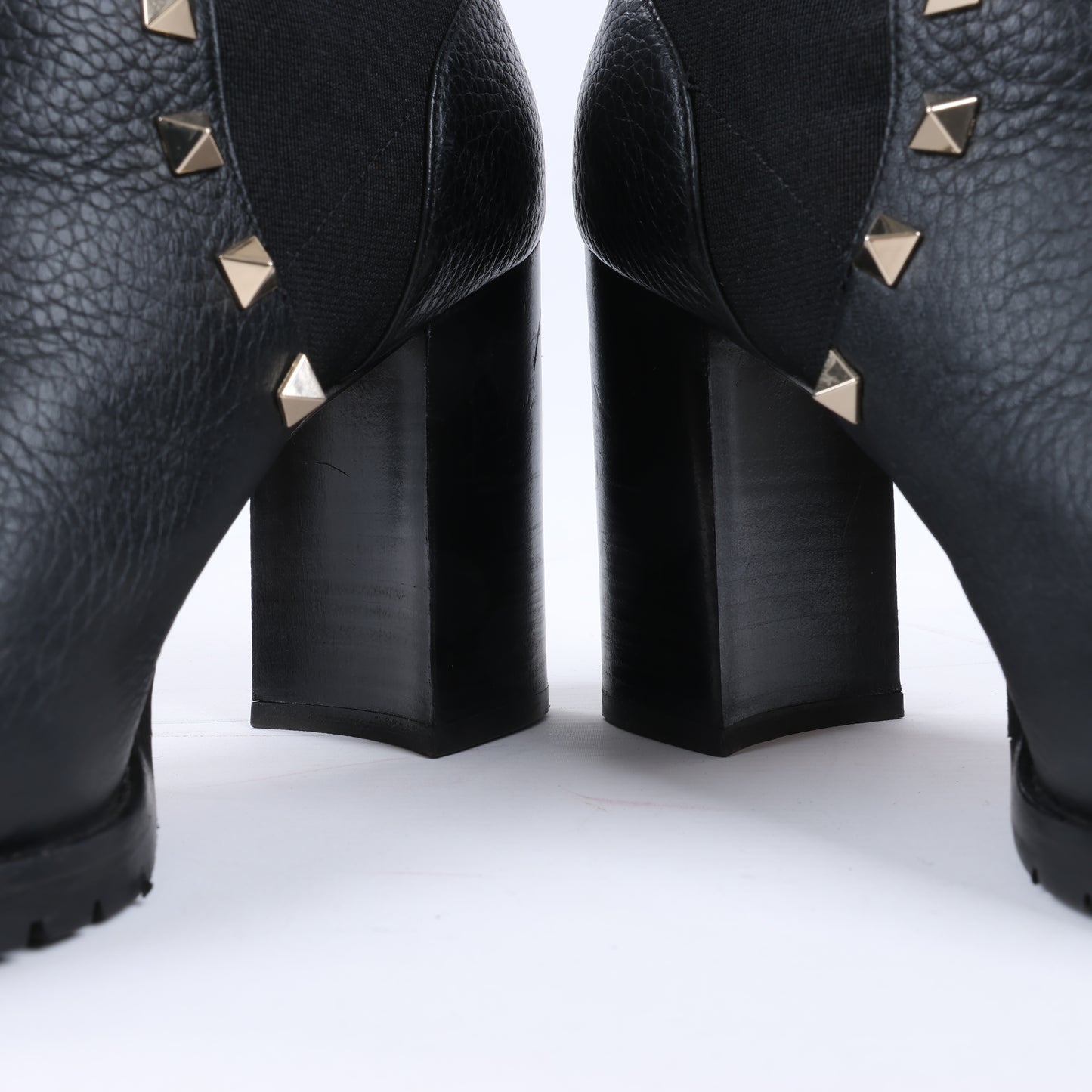 Valentino Garavani Rockstuds Side Gore-Stiefel aus schwarzem Leder, Größe 37,5 EU