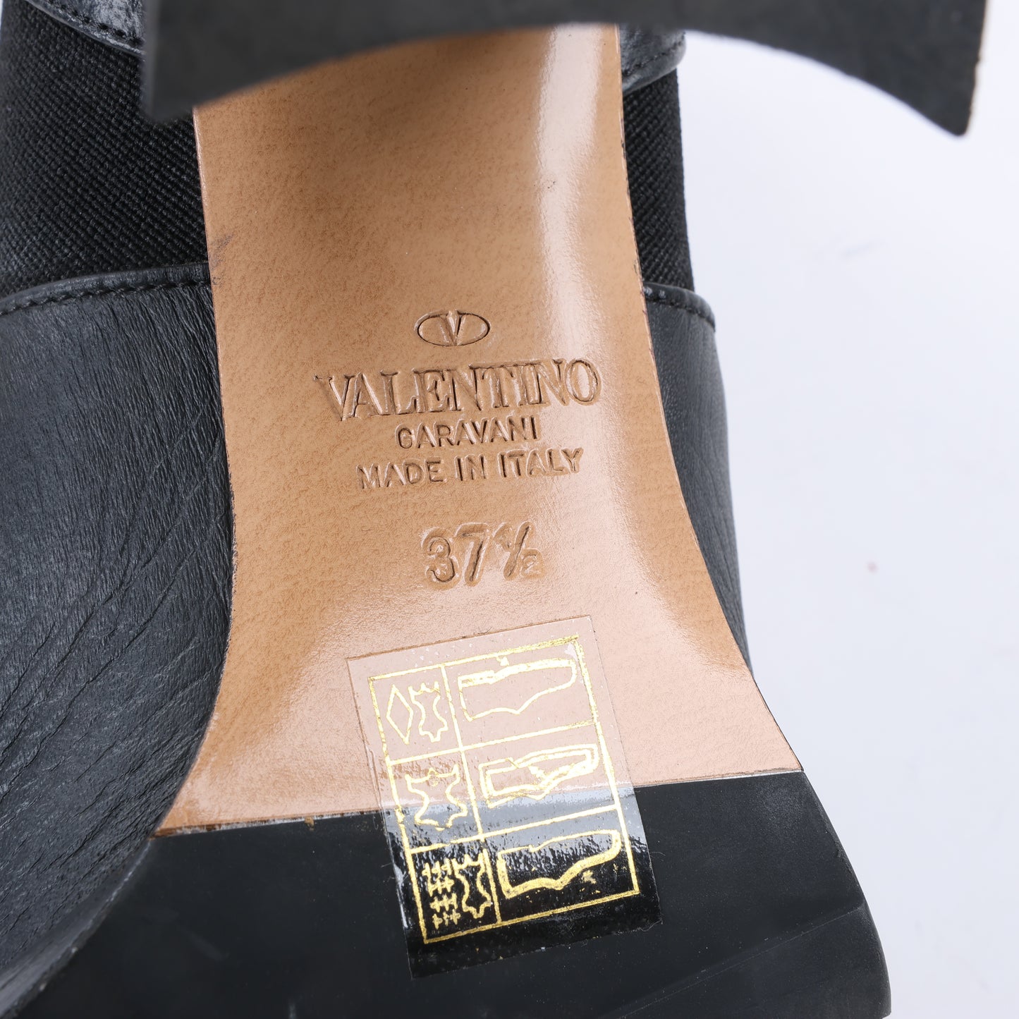 Valentino Garavani Rockstuds Side Gore-Stiefel aus schwarzem Leder, Größe 37,5 EU