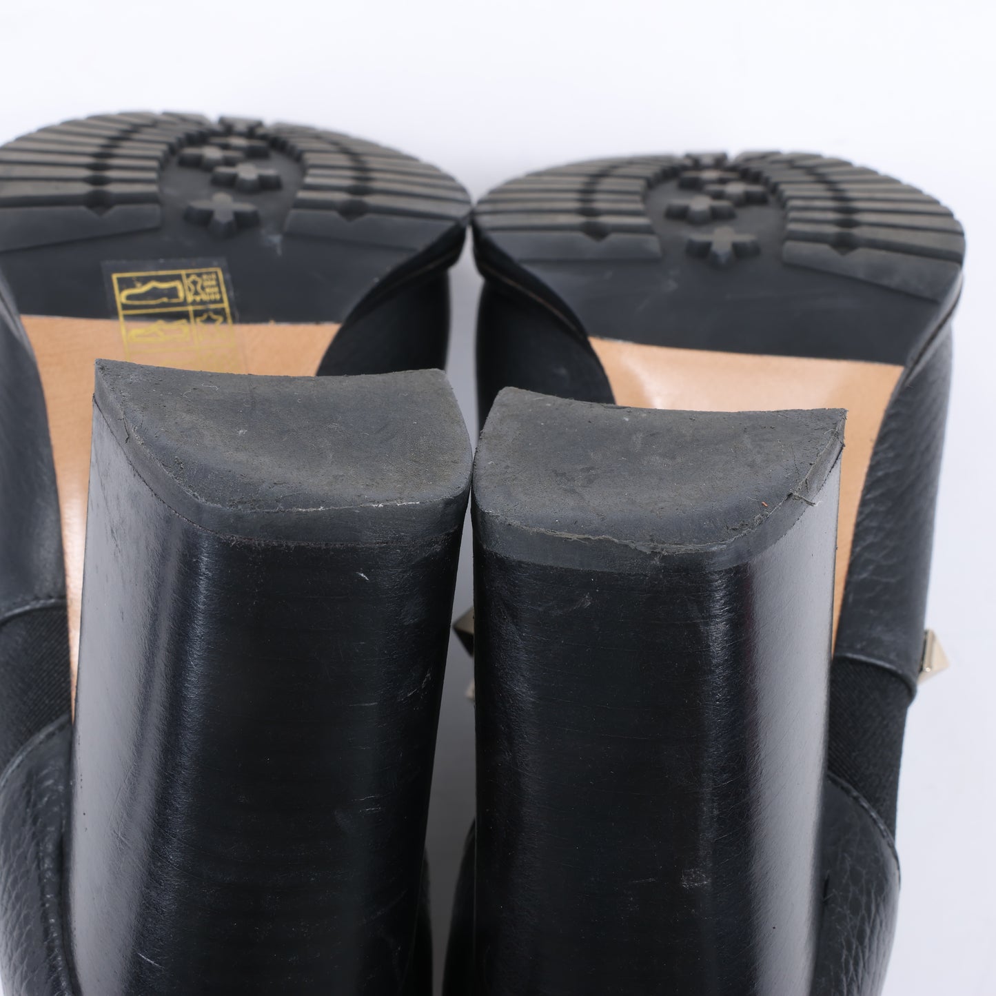 Valentino Garavani Rockstuds Side Gore-Stiefel aus schwarzem Leder, Größe 37,5 EU