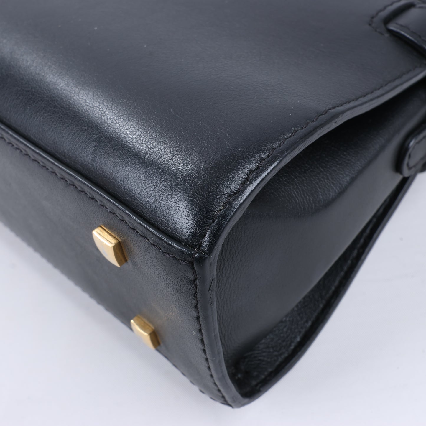 Delvaux Tempête PM 2-Wege-Handtasche aus schwarzem Leder