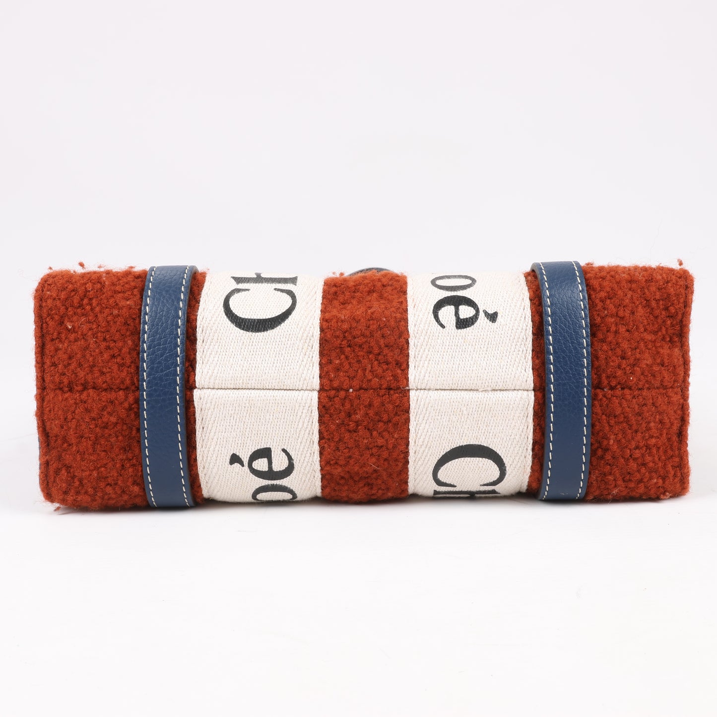 Chloé Woody – Kleine 2-Wege-Handtasche aus Wolle und Leder in Braun