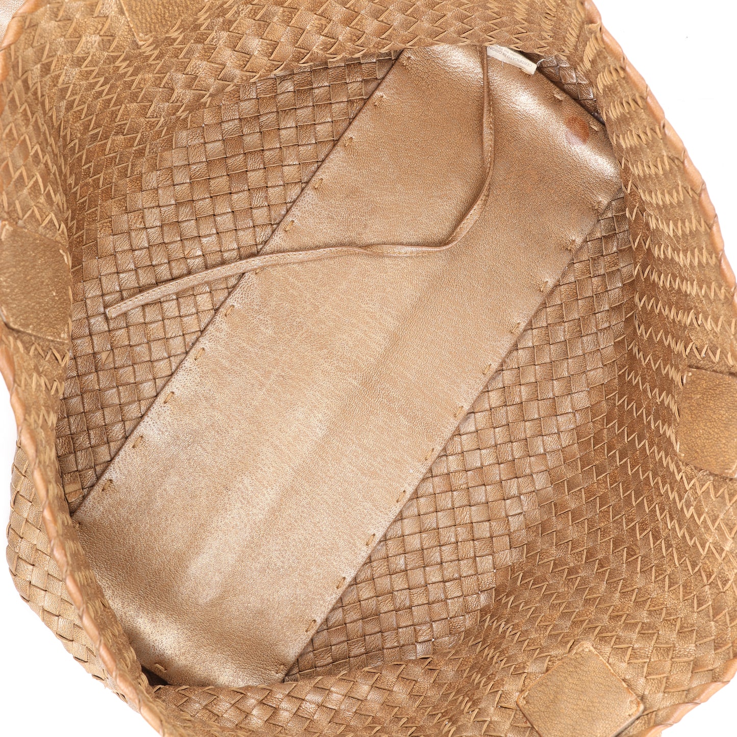 Bottega Veneta Intrecciato Cabat MM Ledertasche in Gold