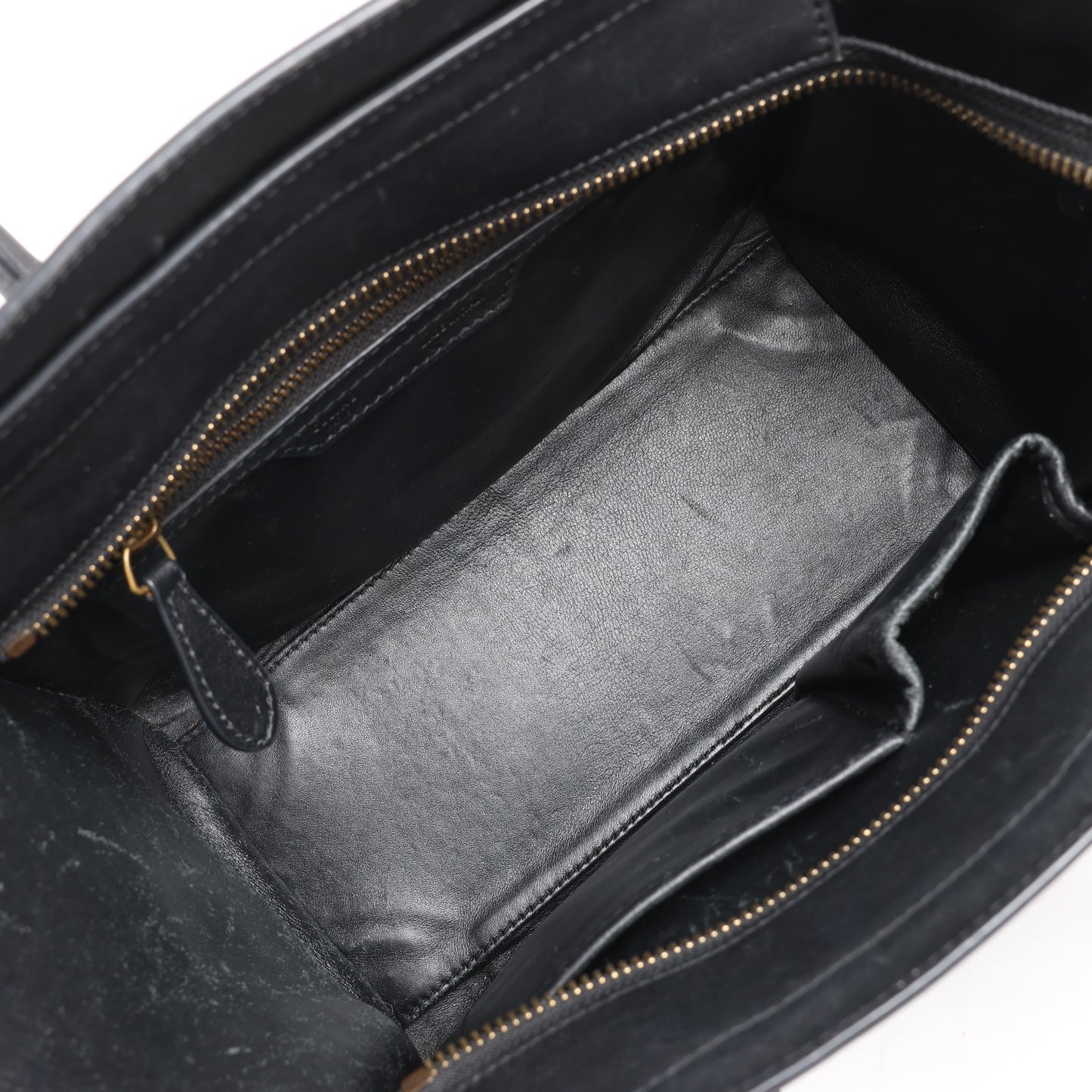 CELINE Luggage Micro Lederhandtasche in Schwarz
