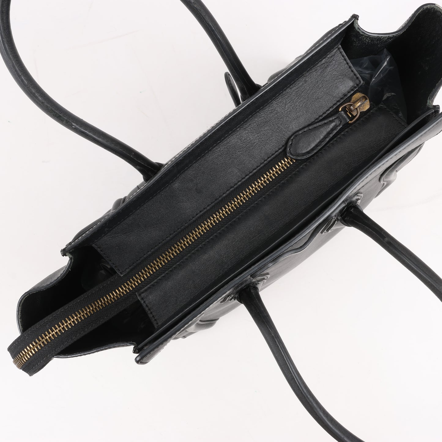 CELINE Luggage Micro Lederhandtasche in Schwarz