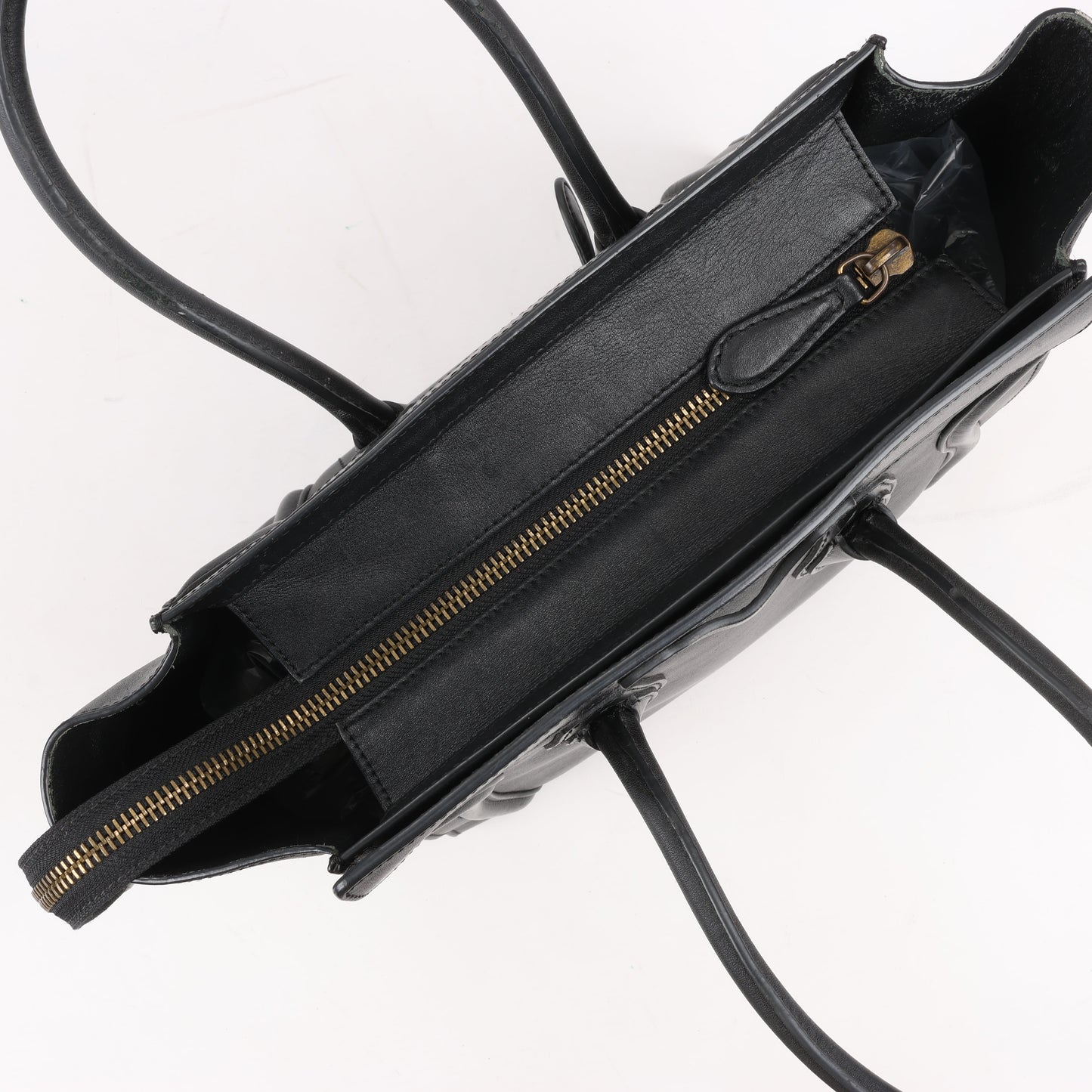 CELINE Luggage Micro Lederhandtasche in Schwarz