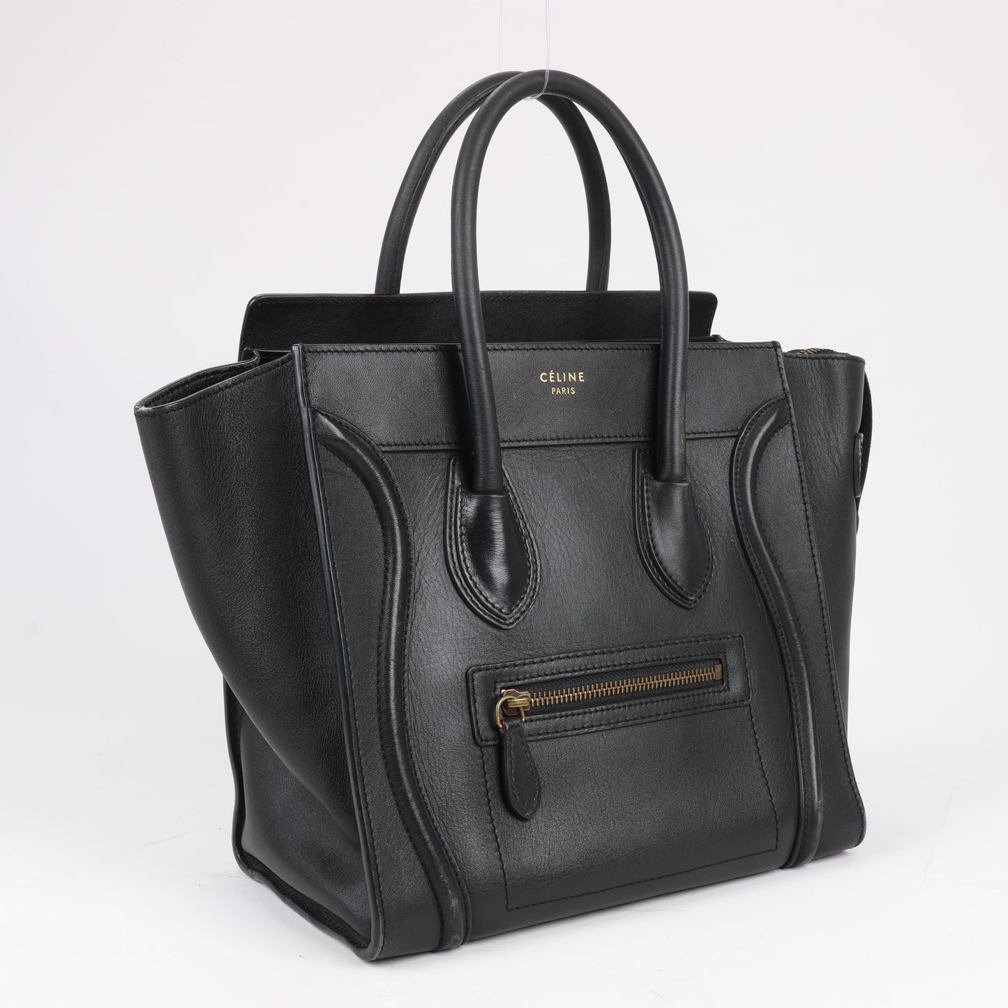 CELINE Luggage Micro Lederhandtasche in Schwarz