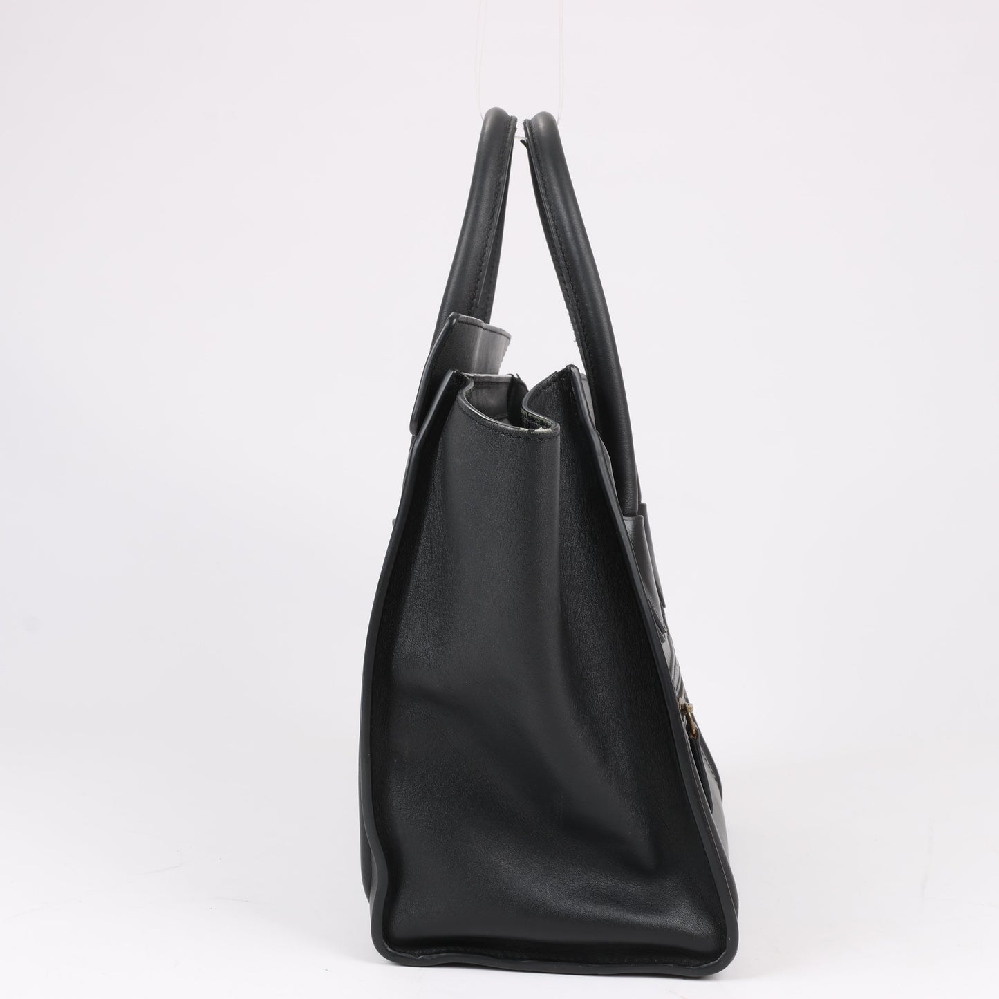 CELINE Luggage Micro Lederhandtasche in Schwarz