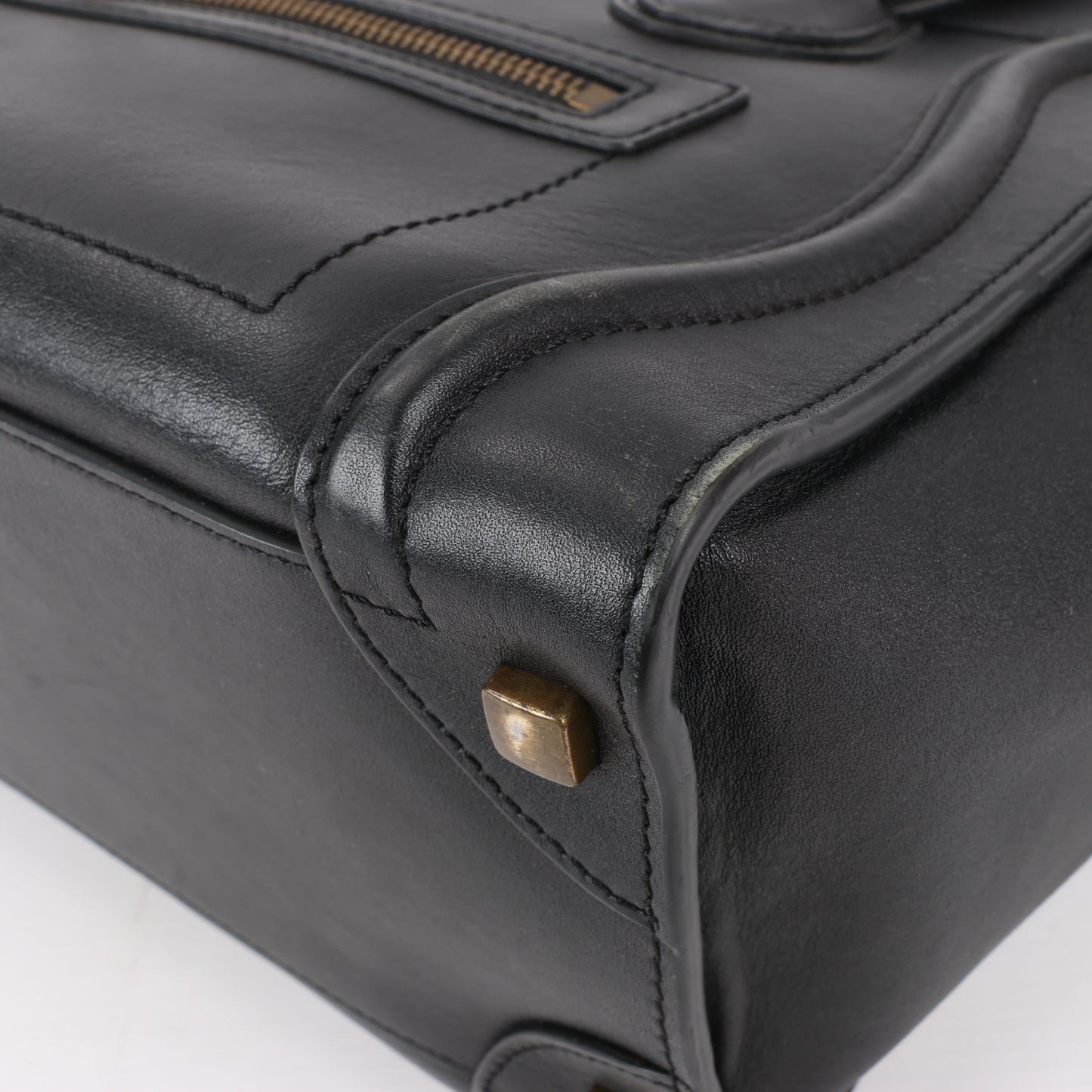 CELINE Luggage Micro Lederhandtasche in Schwarz