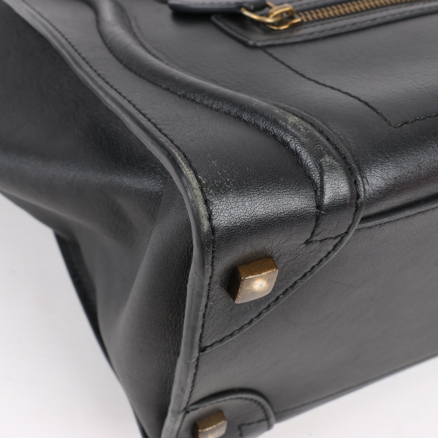 CELINE Luggage Micro Lederhandtasche in Schwarz