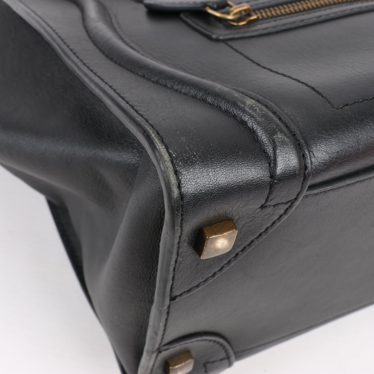 CELINE Luggage Micro Lederhandtasche in Schwarz