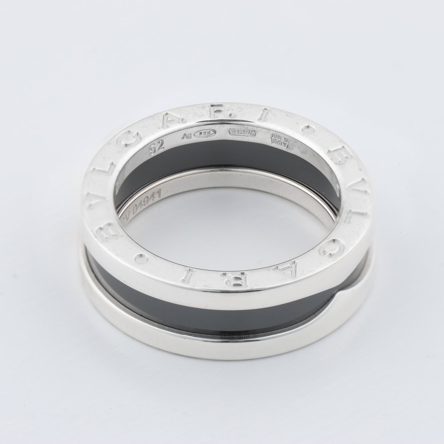 Bvlgari B.Zero 1 "Save the Children" Charity Ring 925 x Ceramic 6.2g Black × Silver, Size 52 EU