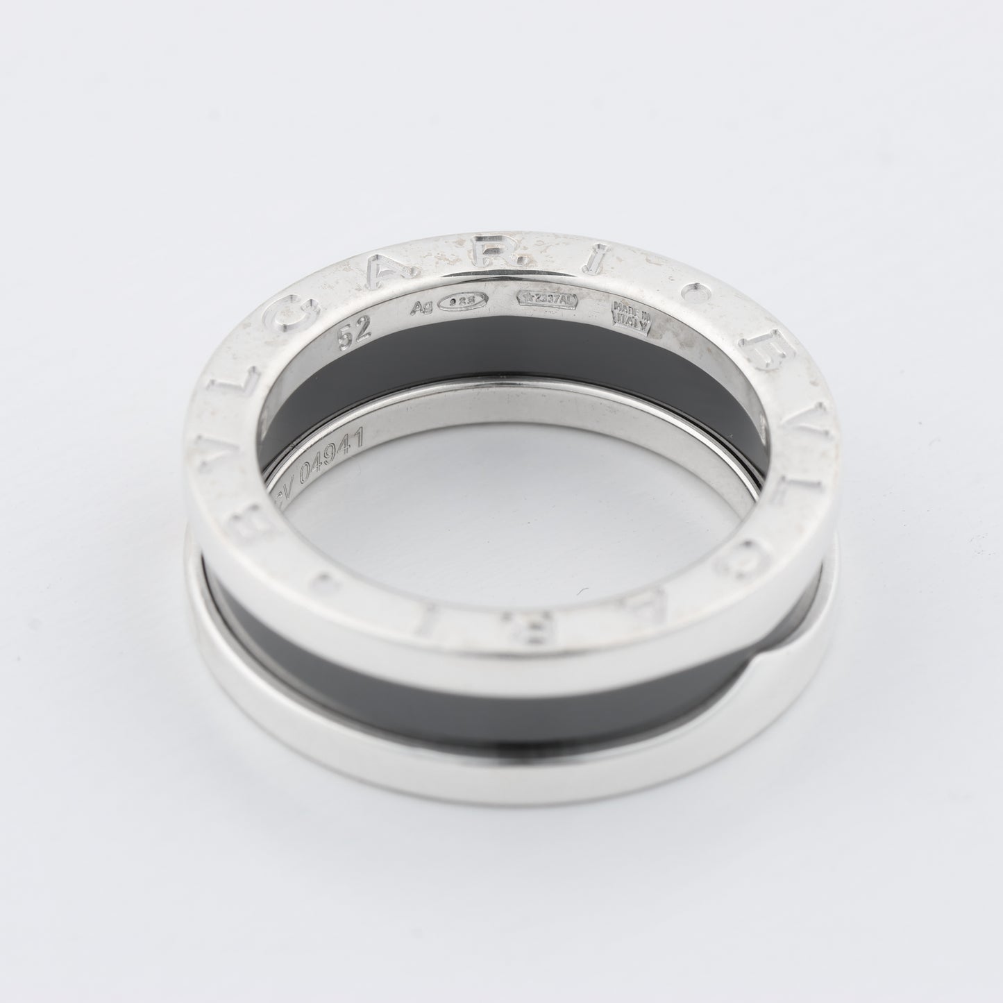 Bvlgari B.Zero 1 "Save the Children" Charity Ring 925 x Ceramic 6.2g Black × Silver, Size 52 EU