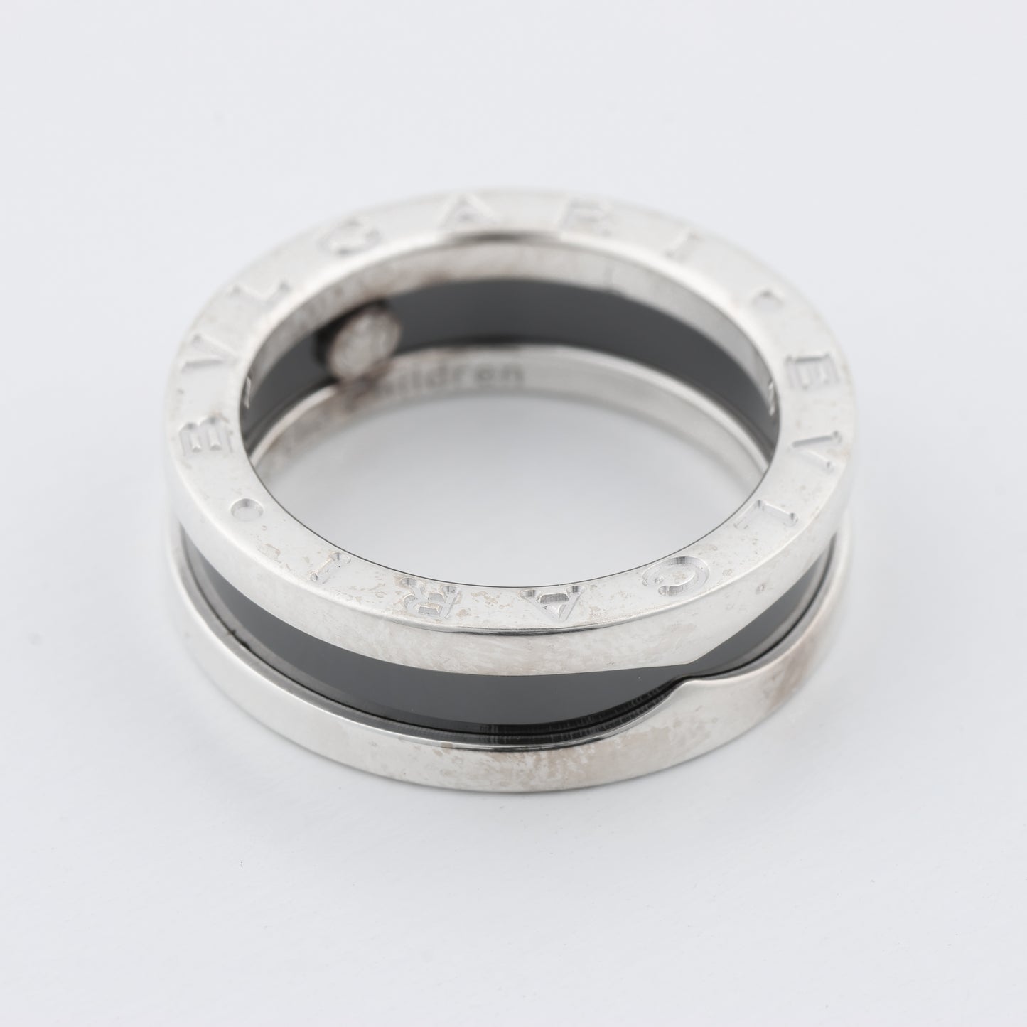 Bvlgari B.Zero 1 "Save the Children" Charity Ring 925 x Ceramic 6.2g Black × Silver, Size 52 EU