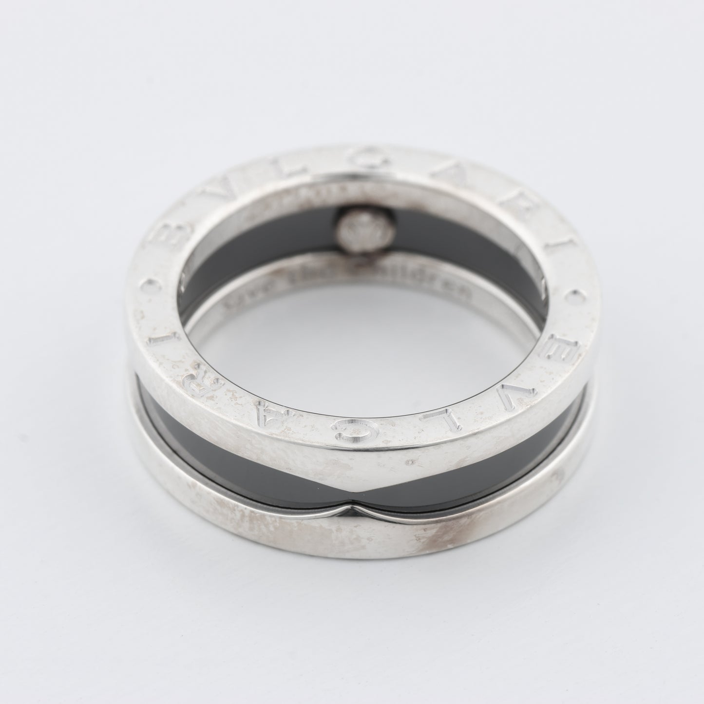 Bvlgari B.Zero 1 "Save the Children" Charity Ring 925 x Ceramic 6.2g Black × Silver, Size 52 EU