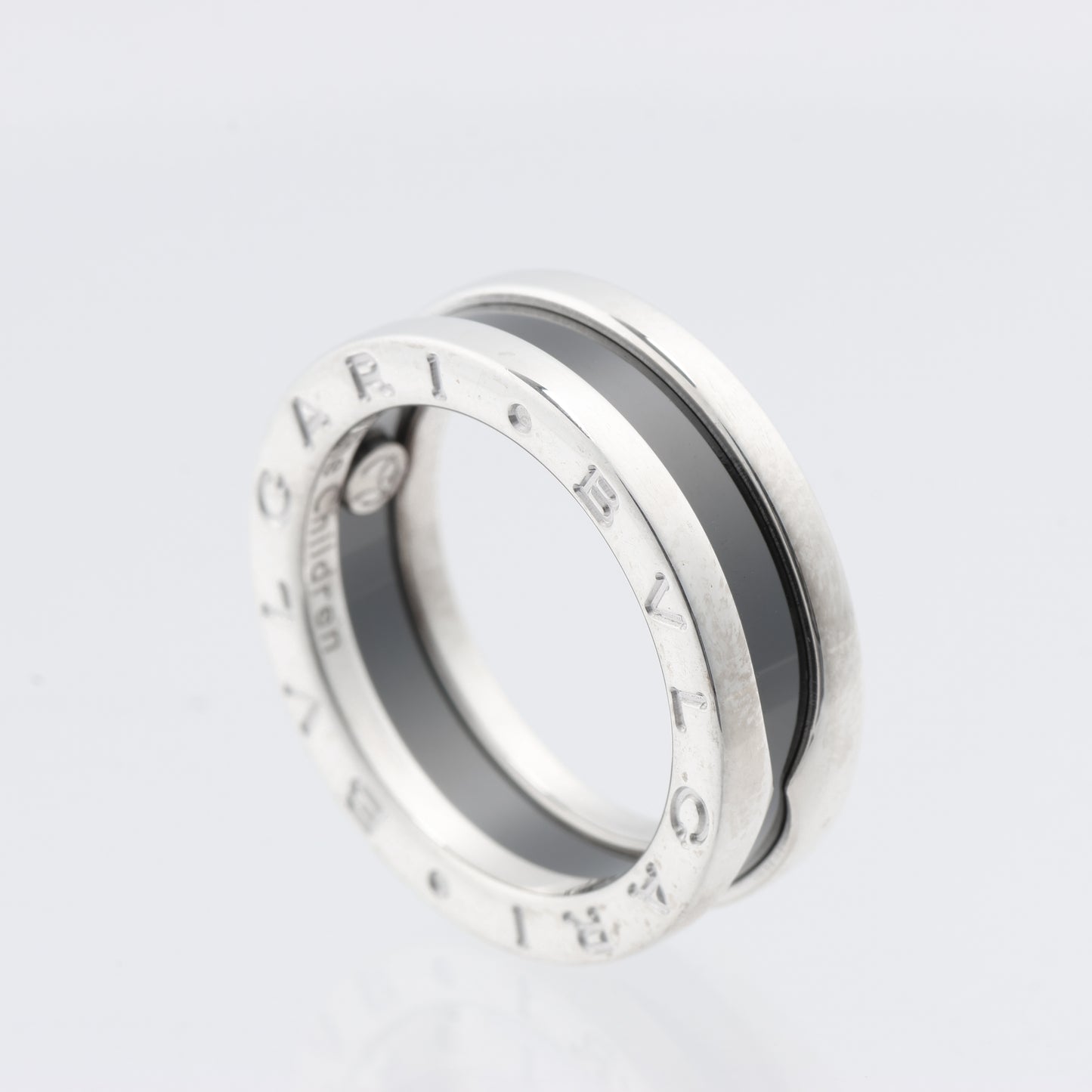 Bvlgari B.Zero 1 "Save the Children" Charity Ring 925 x Ceramic 6.2g Black × Silver, Size 52 EU