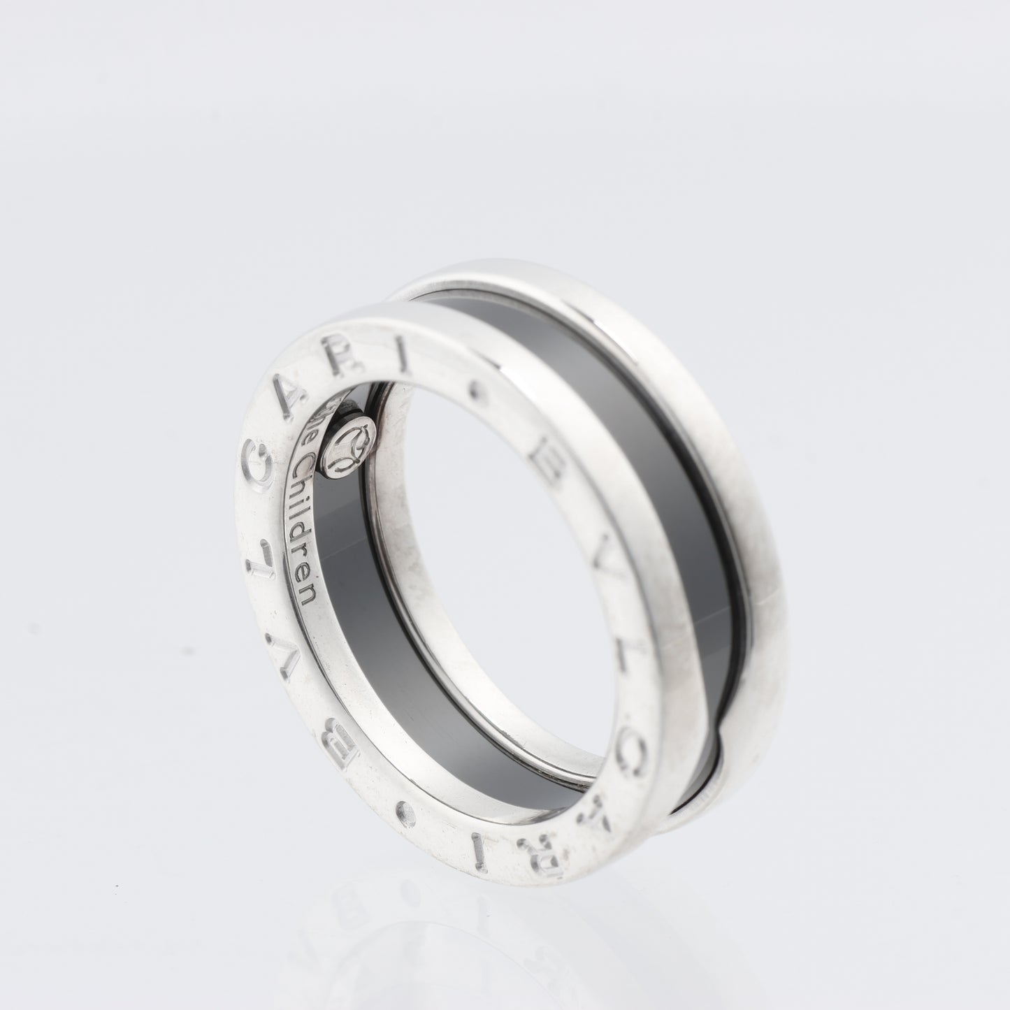 Bvlgari B.Zero 1 "Save the Children" Charity Ring 925 x Ceramic 6.2g Black × Silver, Size 52 EU
