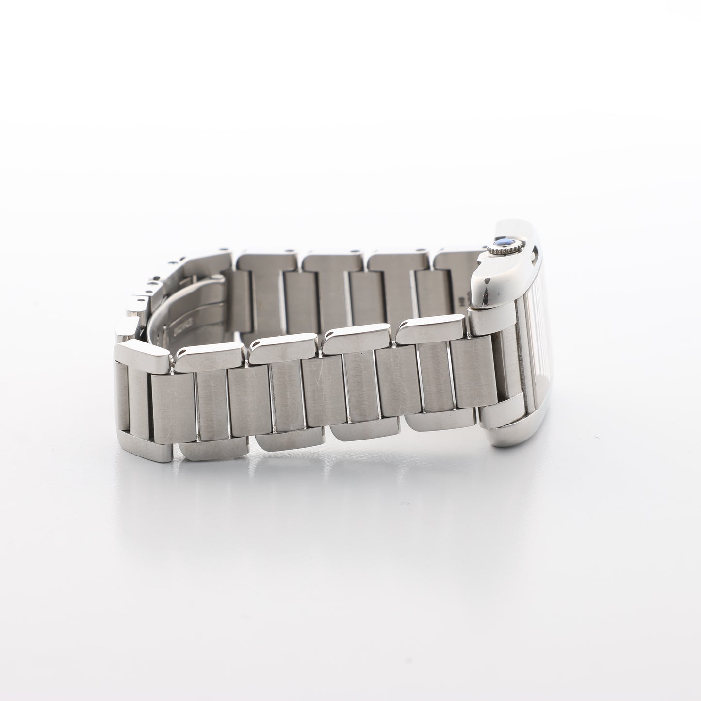 Cartier Tank Anglaise W4TA0003 3485312740UX SS QZ Silver-Face Watch