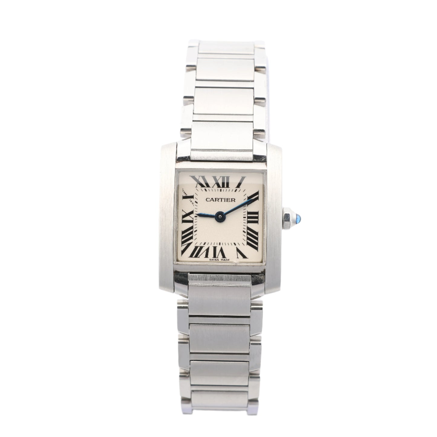 Cartier Tank Francaise W51008Q3 2384533804LX SS QZ Ivory-Face Watch