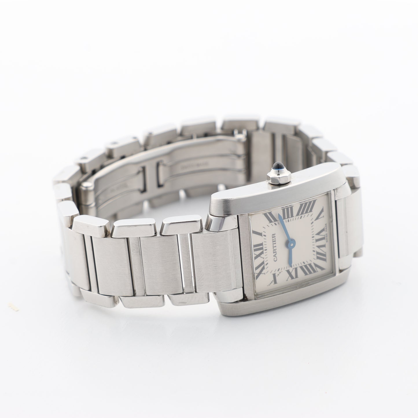 Cartier Tank Francaise W51008Q3 2384533804LX SS QZ Ivory-Face Watch