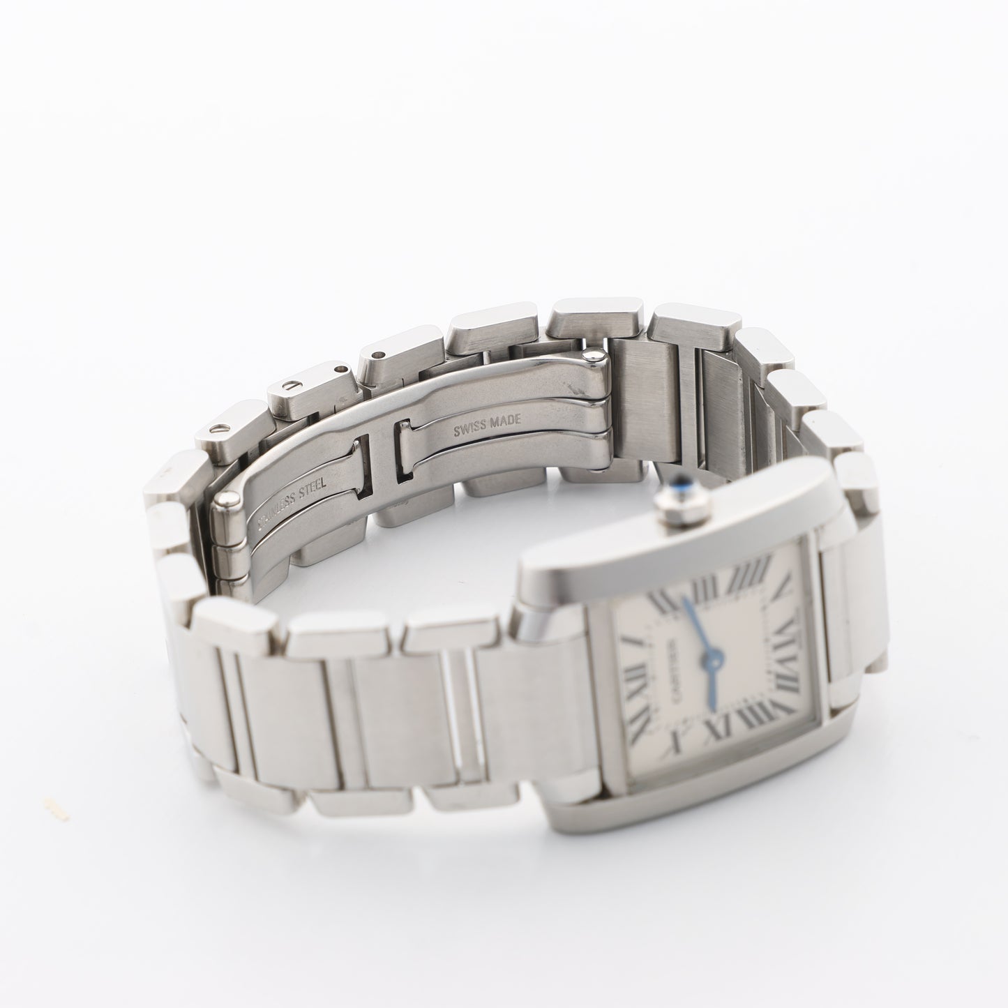 Cartier Tank Francaise W51008Q3 2384533804LX SS QZ Ivory-Face Watch