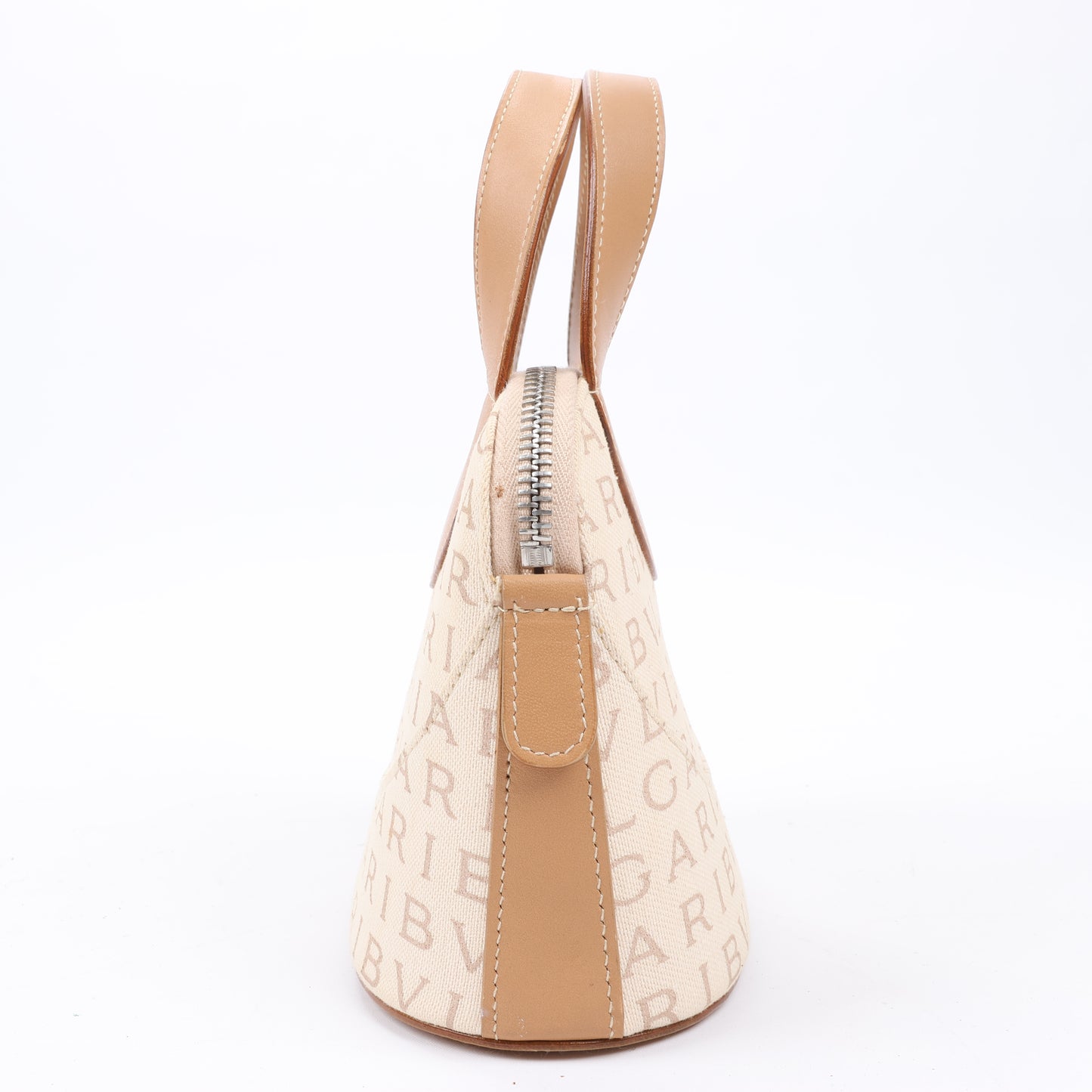 Bvlgari Bvlgari Canvas Handbag in Beige