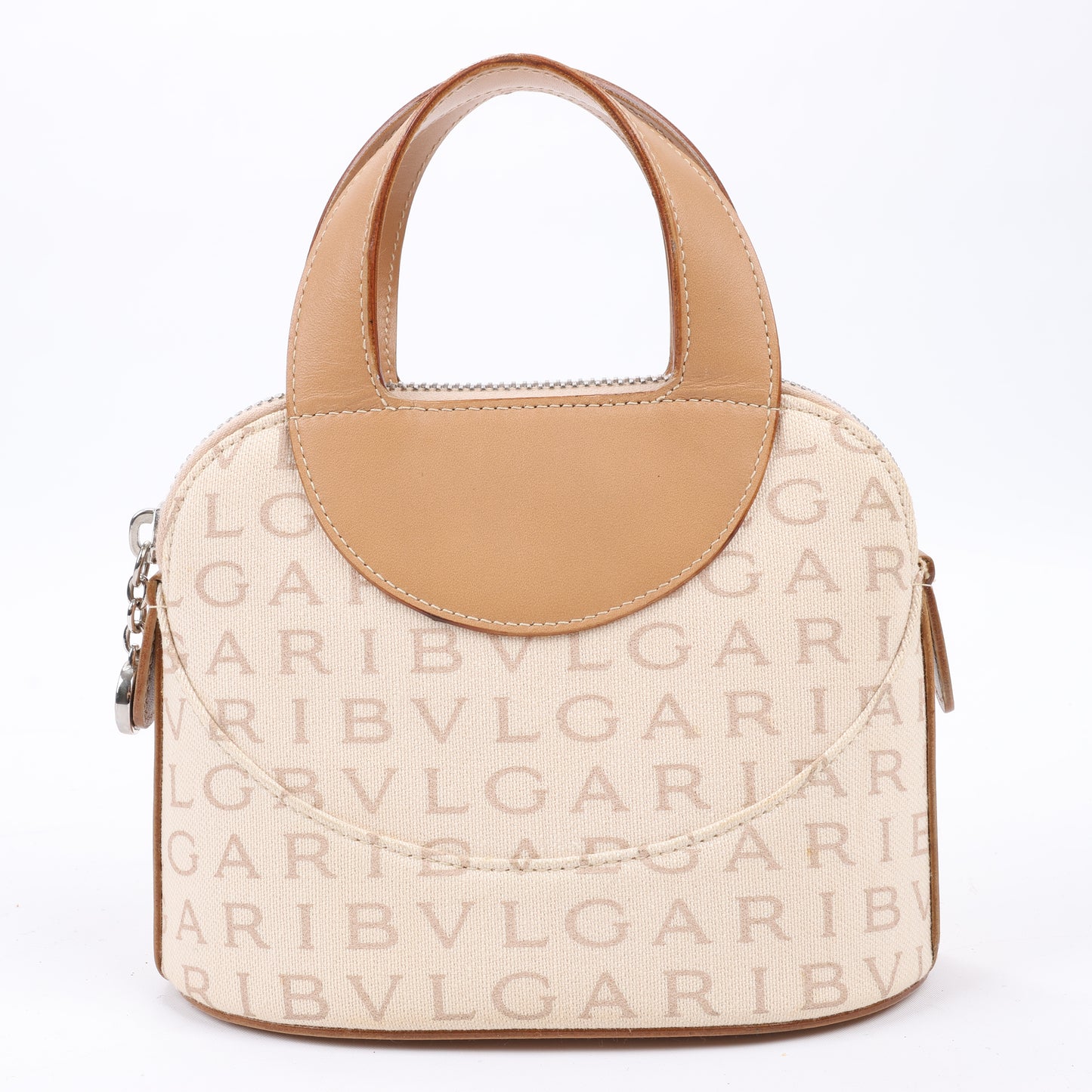 Bvlgari Bvlgari Canvas Handbag in Beige