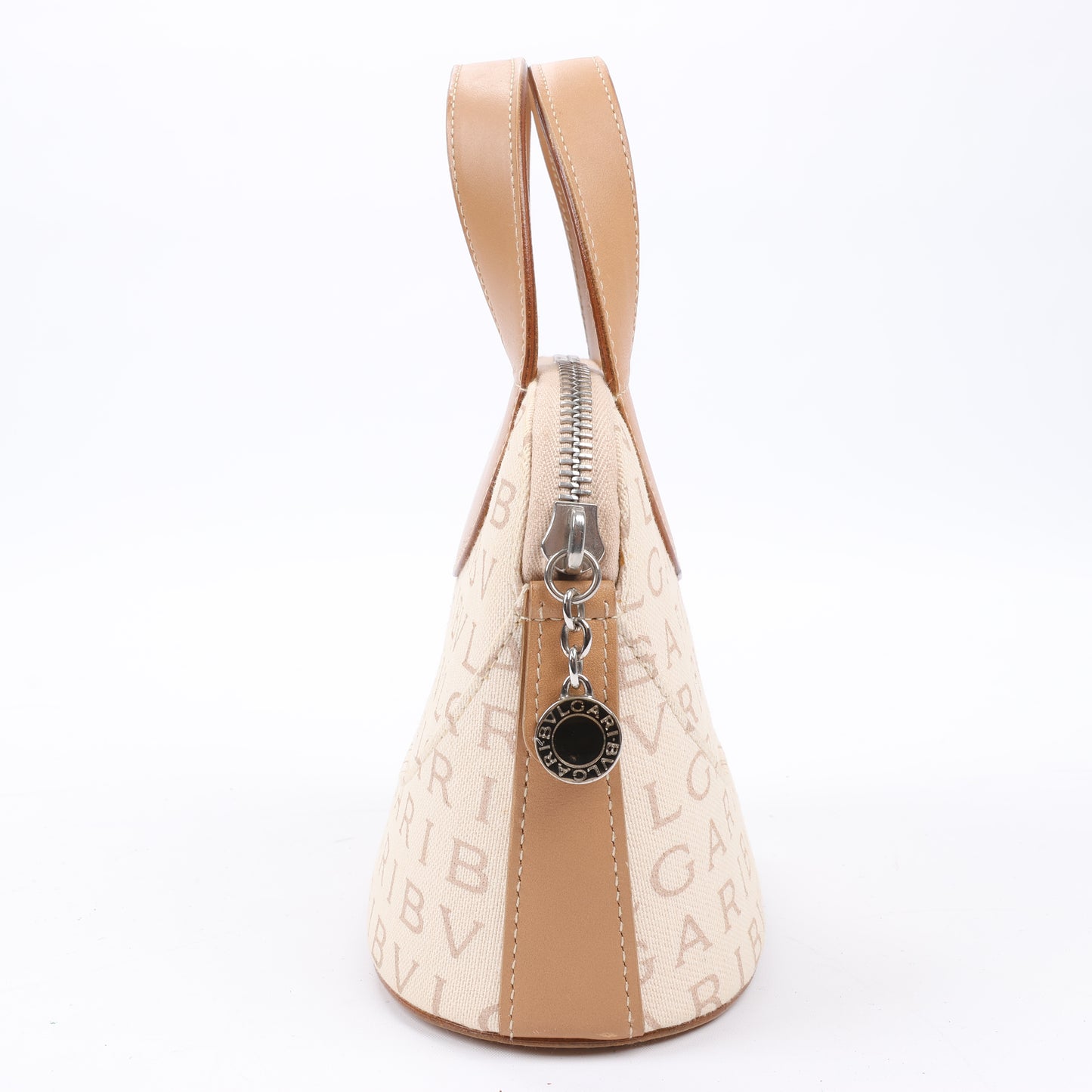 Bvlgari Bvlgari Canvas Handbag in Beige