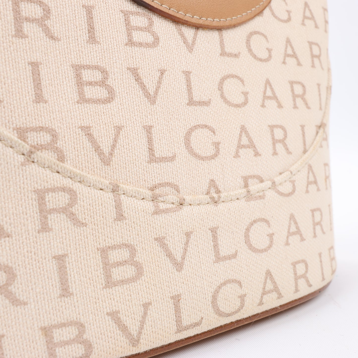 Bvlgari Bvlgari Canvas Handbag in Beige