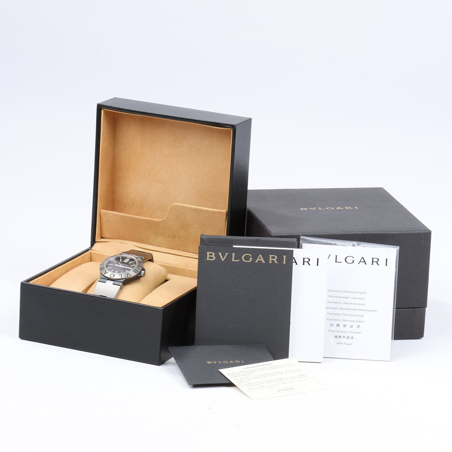 BVLGARI Diagono TI38TA L9511 Ti & rubber AT Black Dial Watch