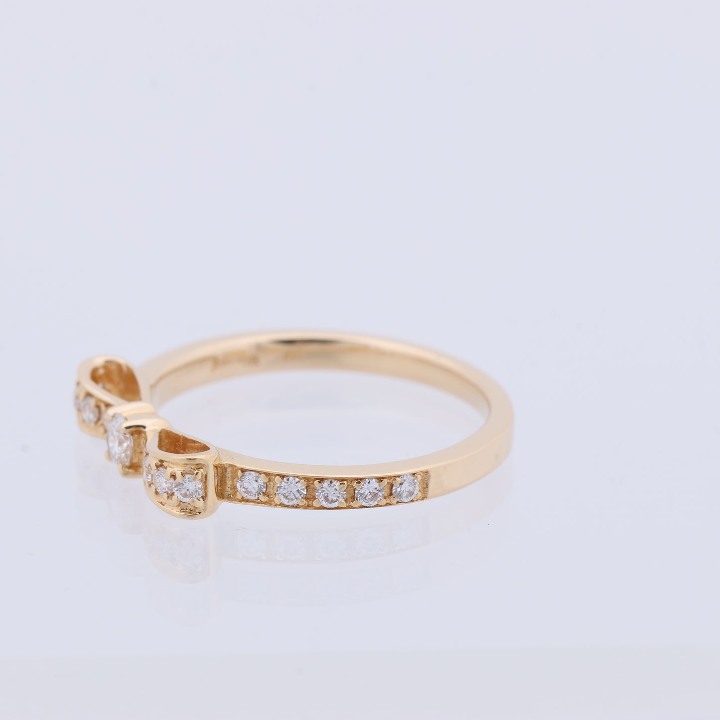 AVALONE Bow Diamond Ring K18(YG) 2.2g 0.25 ct